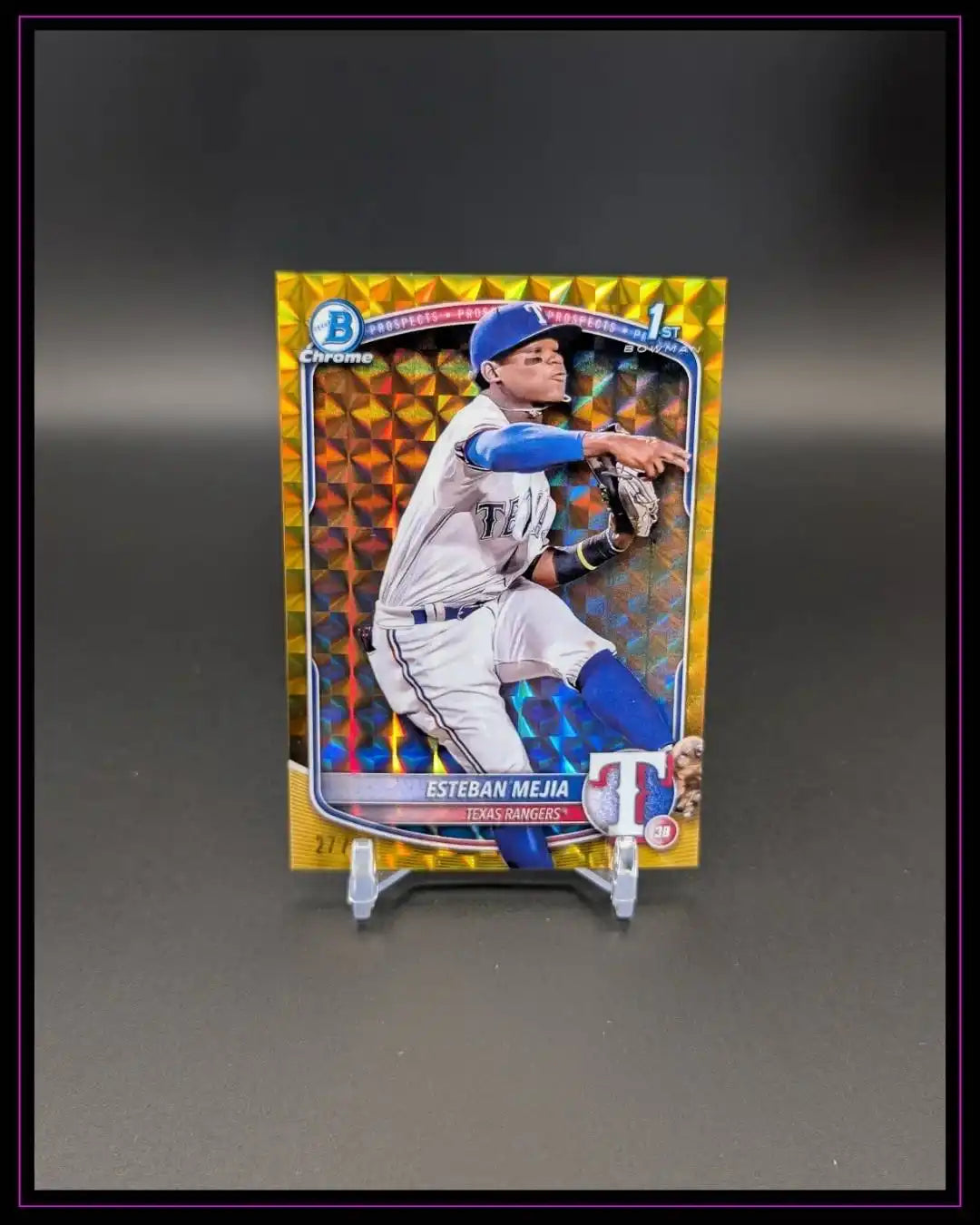 2025 Bowman #BCP-9 Esteban Mejia Chrome Prospects Gold Geometric Refractor #/50