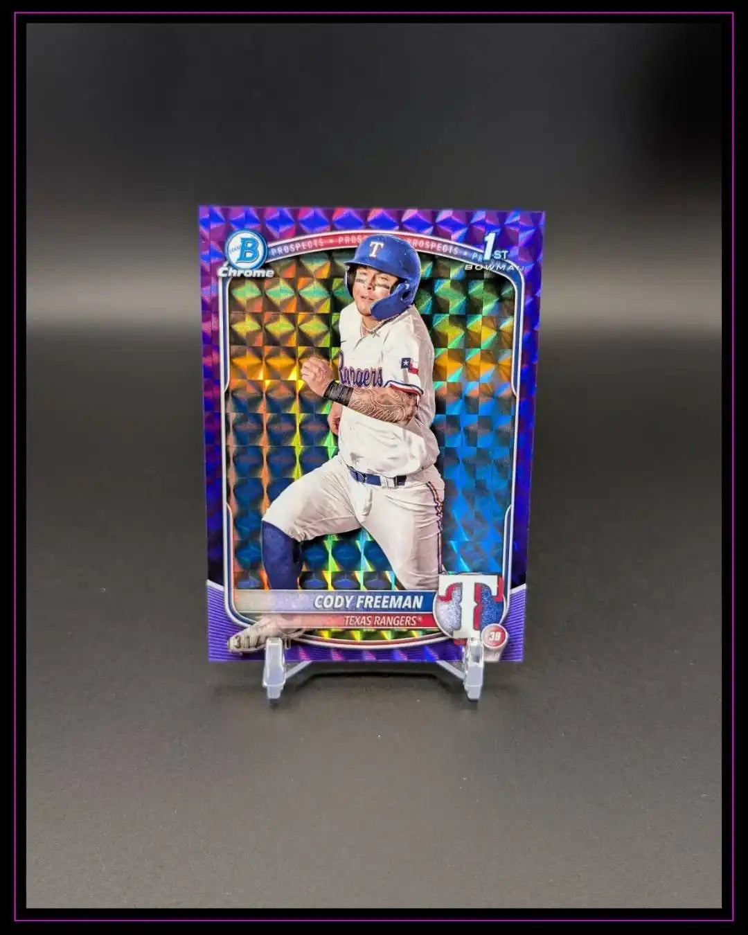 2025 Bowman #BCP-112 Cody Freeman Prospects Purple Geometric Refractor /250