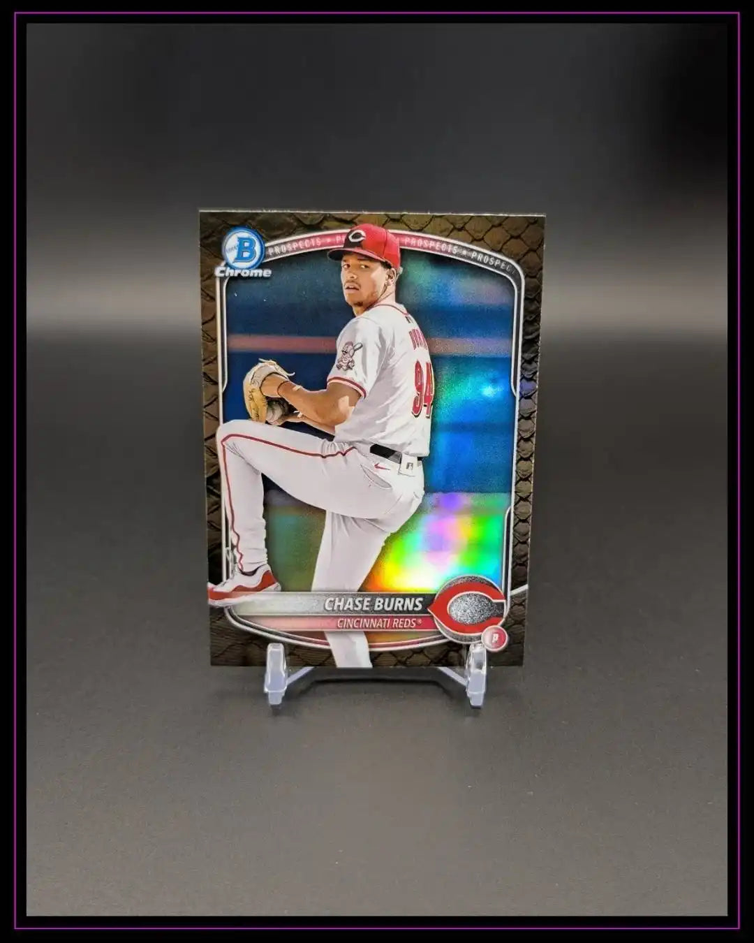 2025 Bowman #BCP-122 Chase Burns Chrome Prospects Reptilian Refractor