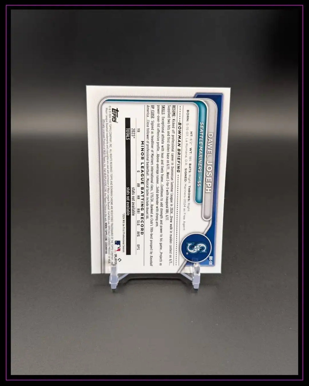 2024 Bowman Draft Sapphire Edition #BDC-170 Dawel Joseph Yellow #/75