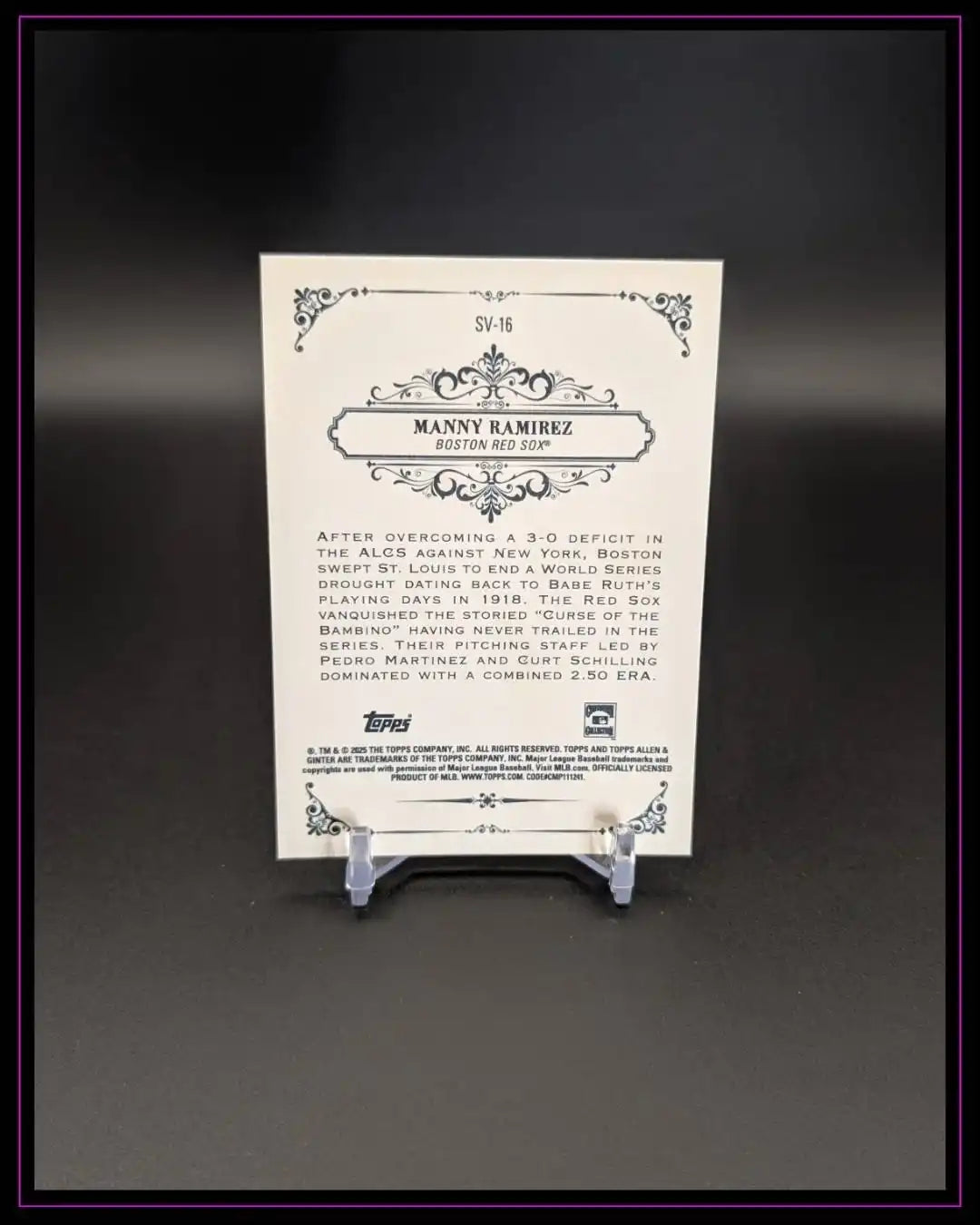 2025 Topps Allen & Ginter #SV-16 Manny Ramirez Sweet Victory