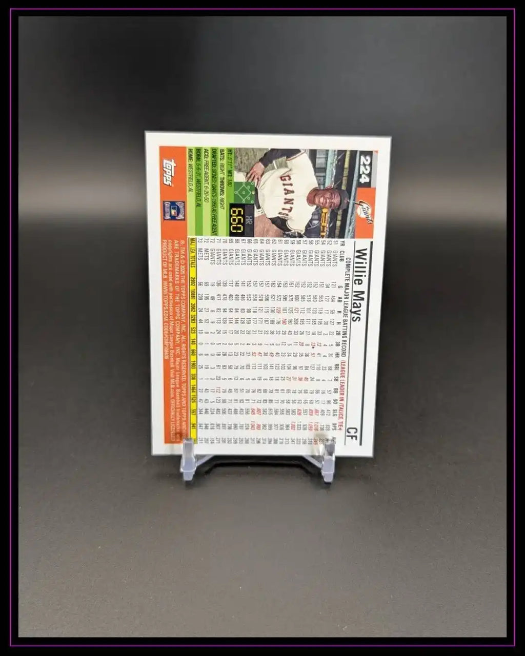 2025 Topps Archives #224 Willie Mays