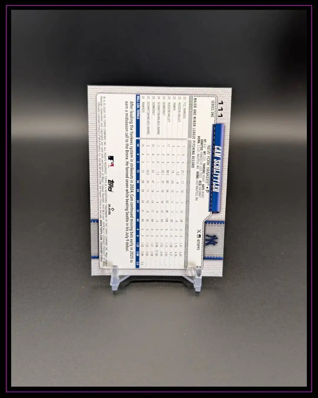 2026 Topps Series 1 #111 Cam Schlittler