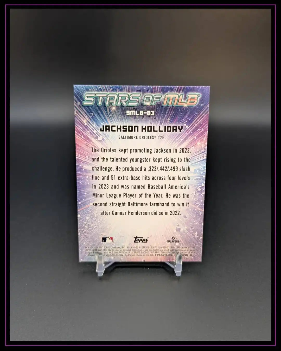 2024 Topps Update #SMLB-83 Jackson Holliday Stars of MLB RC
