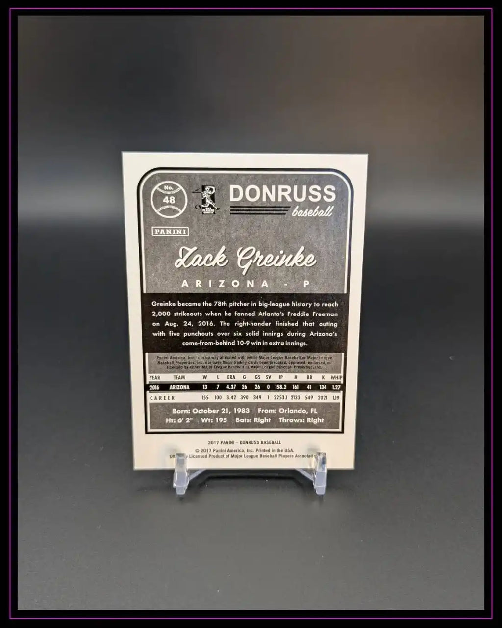 2017 Donruss #48 Zack Greinke
