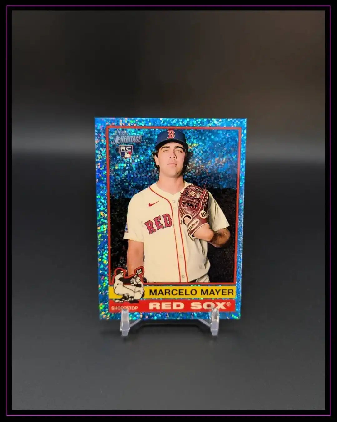 2025 Topps Heritage #688 Marcelo Mayer Chrome Light Blue Sparkle Refractor RC