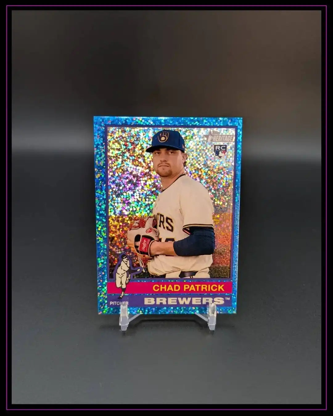 2025 Topps Heritage #570 Chad Patrick Chrome Light Blue Sparkle Refractor RC