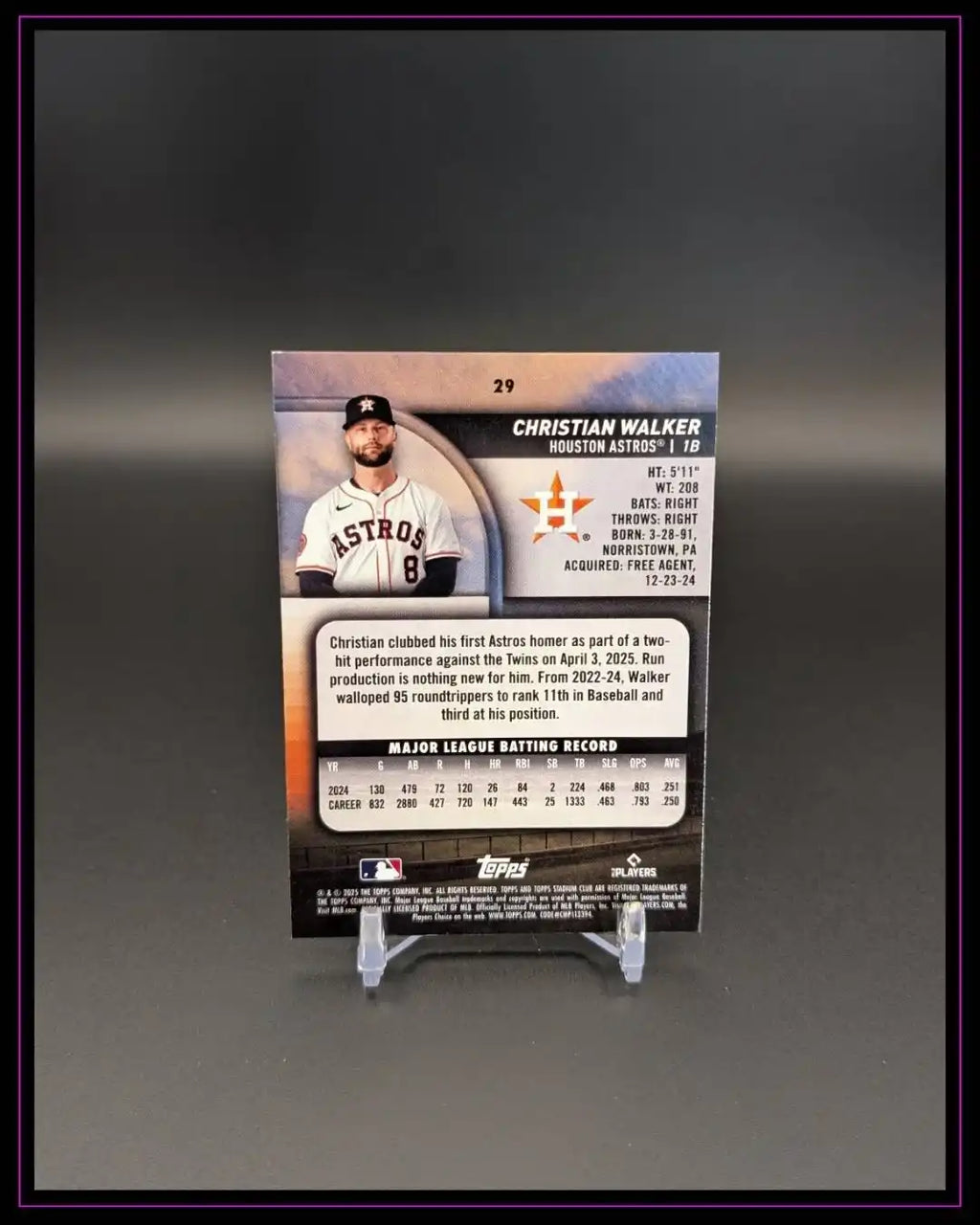 2025 Stadium Club #29 Christian Walker Red Foil