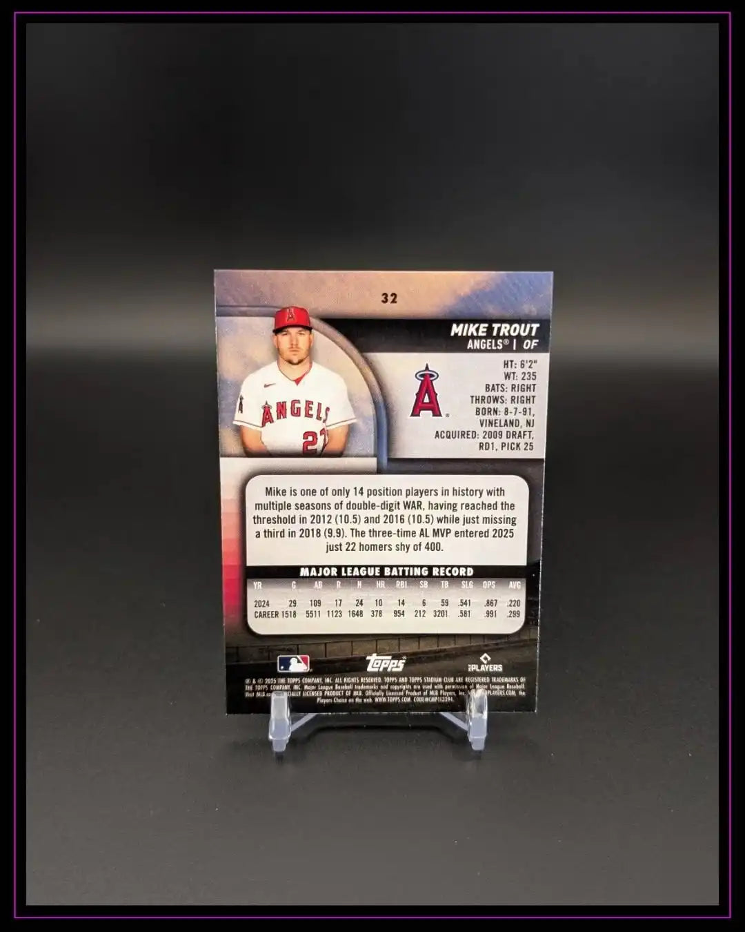 2025 Stadium Club #32 Mike Trout Red Foil