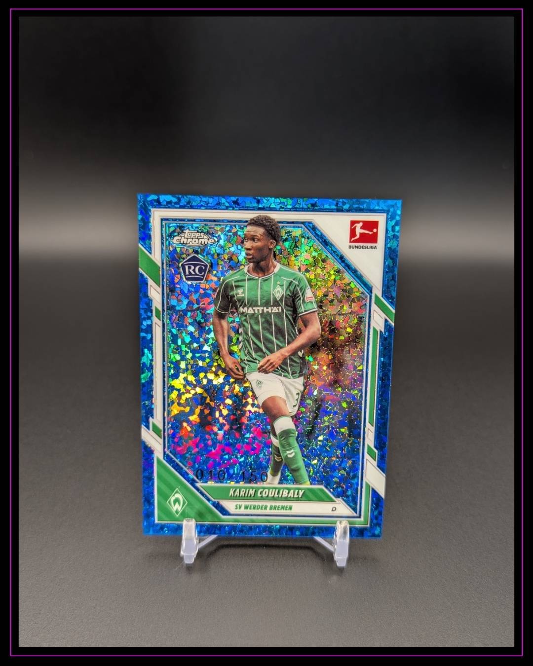 2025-26 Topps Chrome Bundesliga #13 Karim Coulibaly Blue Mini Diamond Refr /150