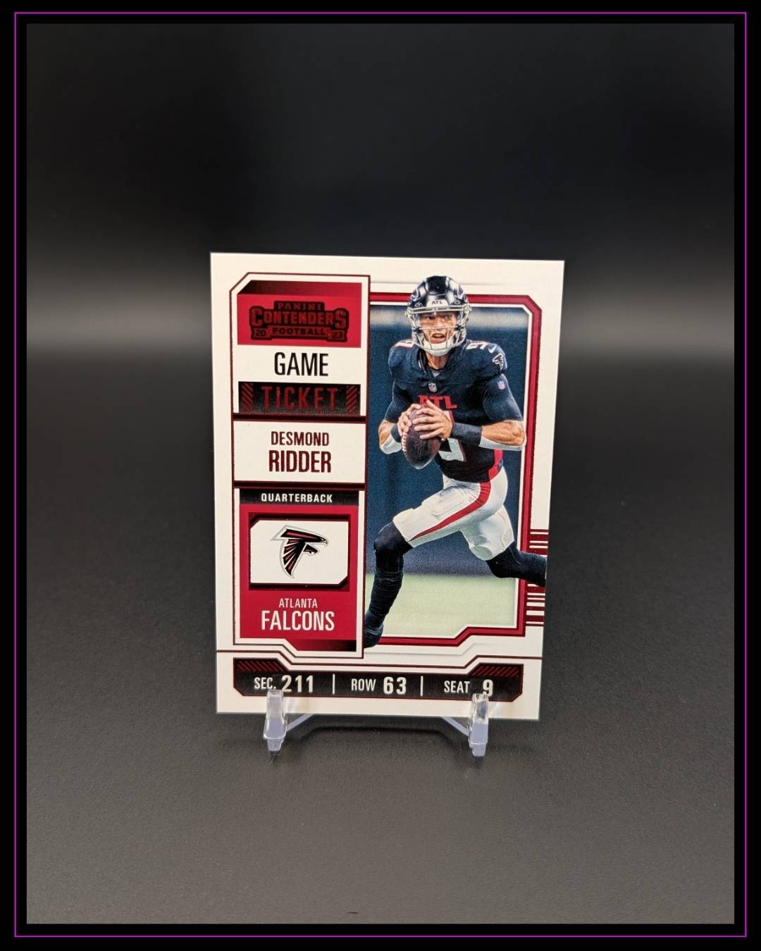 2023 Panini Contenders #4 Desmond Ridder Game Ticket Red