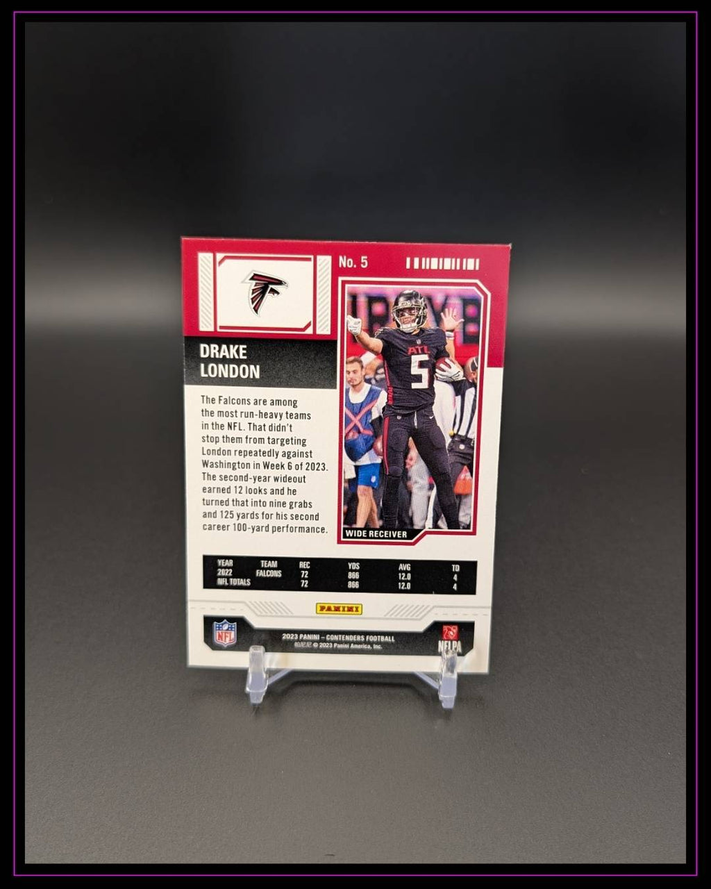 2023 Panini Contenders #5 Drake London Game Ticket Red