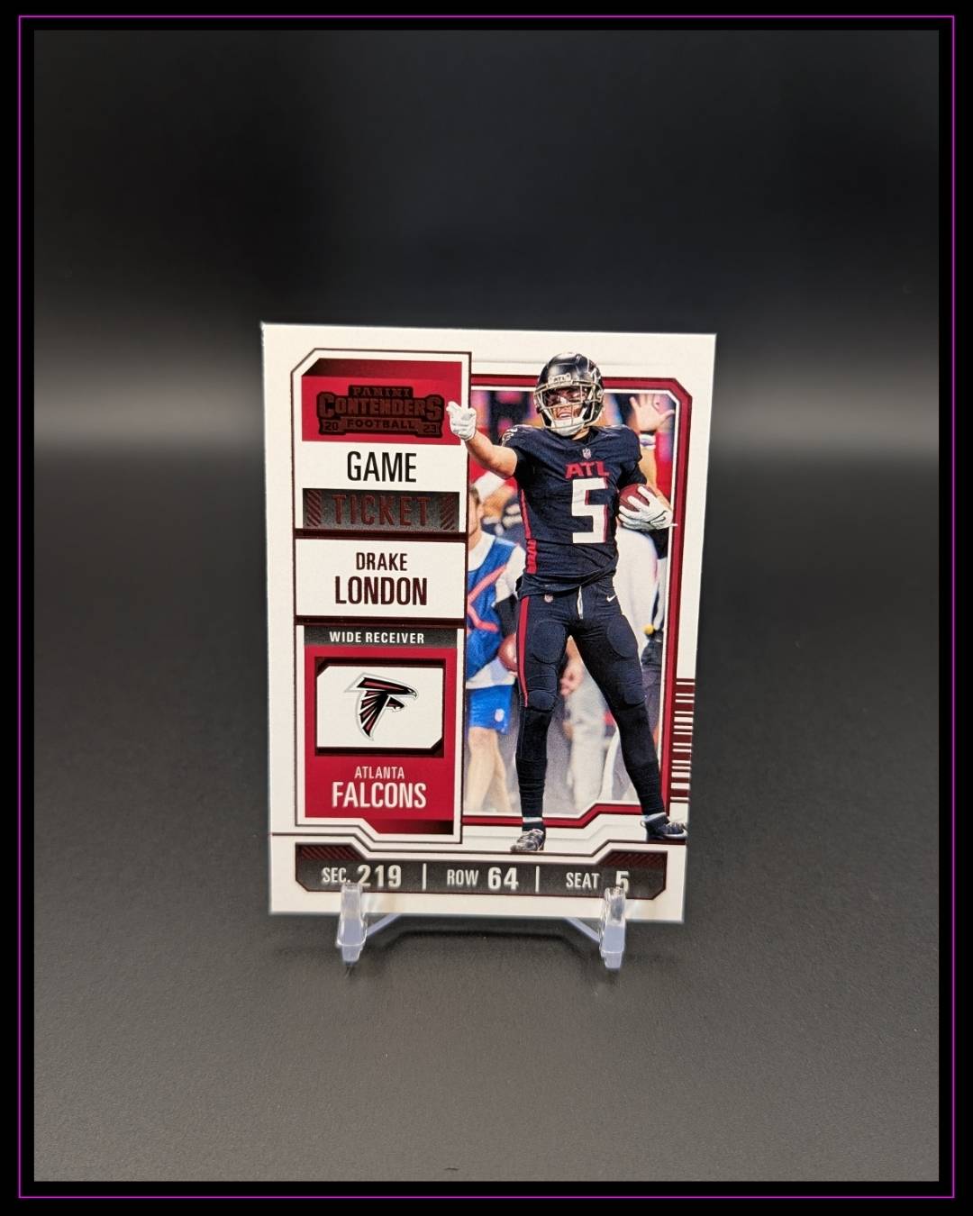 2023 Panini Contenders #5 Drake London Game Ticket Red