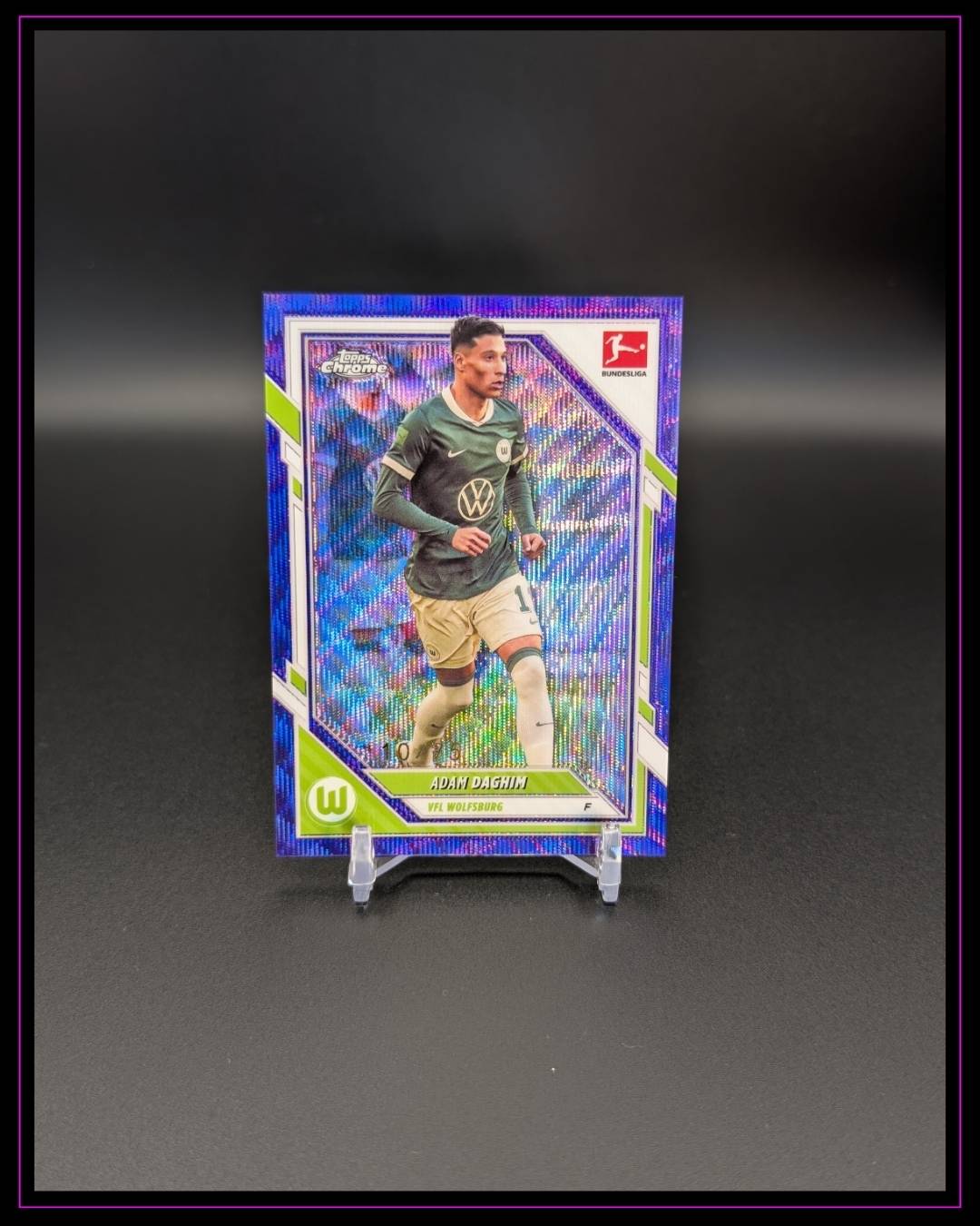 2025-26 Topps Chrome Bundesliga #99 Adam Daghim Purple Wave Refractor /75