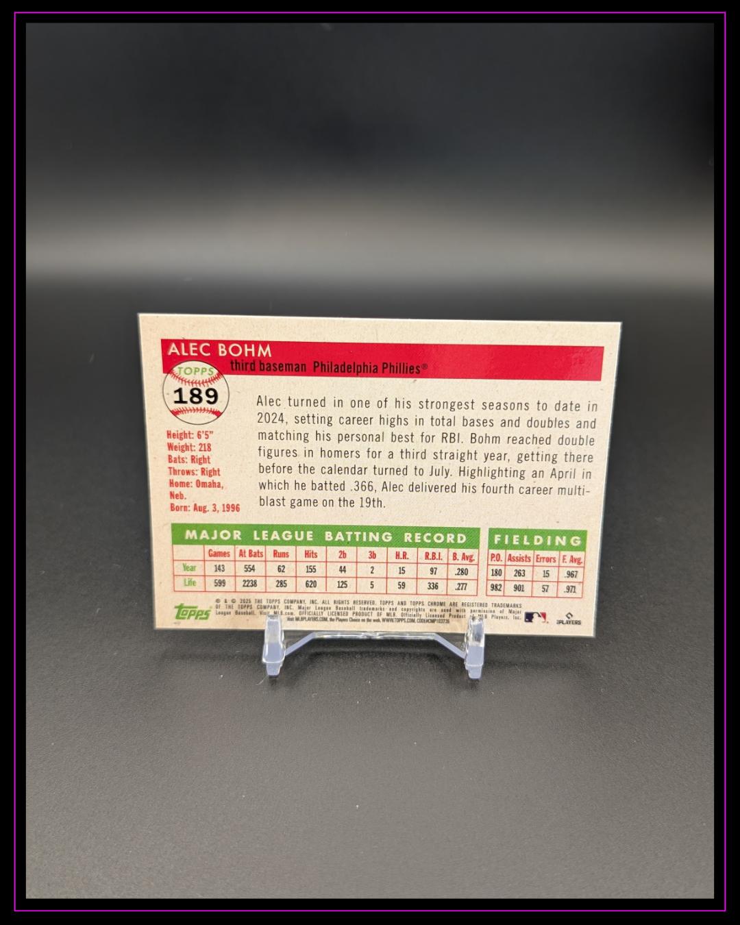 2025 Topps Chrome Platinum #189 Alec Bohm