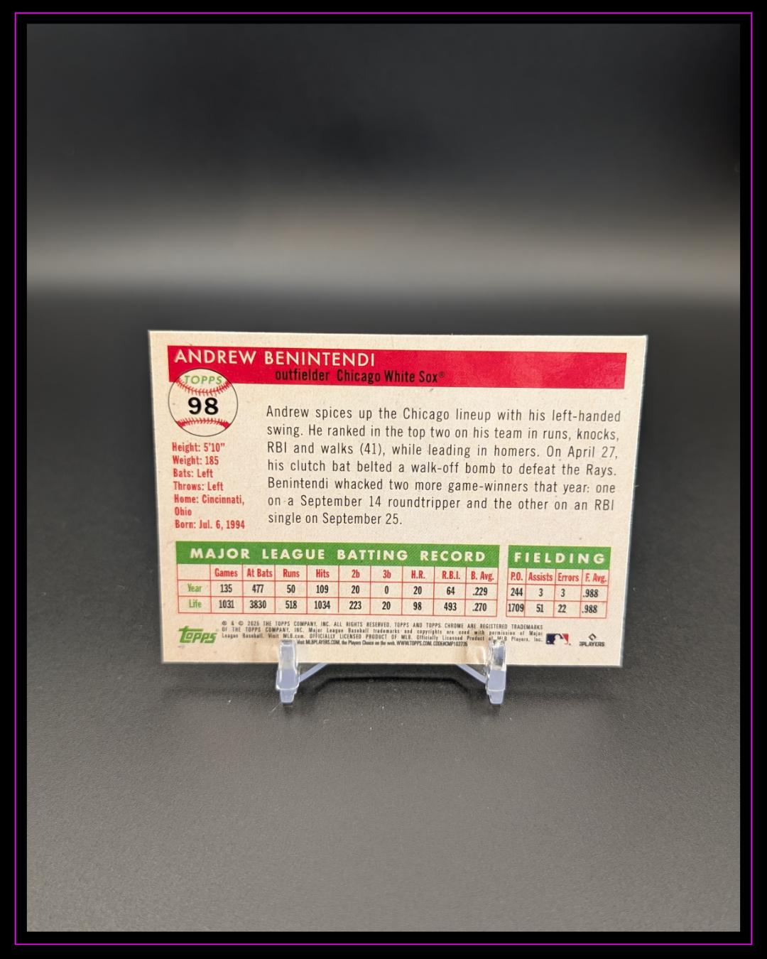 2025 Topps Chrome Platinum #98 Andrew Benintendi