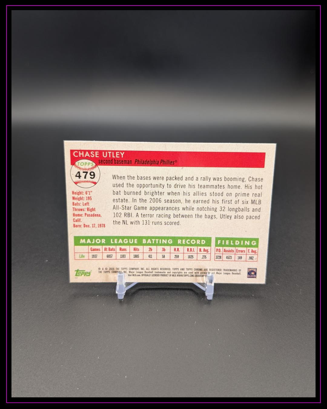 2025 Topps Chrome Platinum #479 Chase Utley Topps Refractors #/499