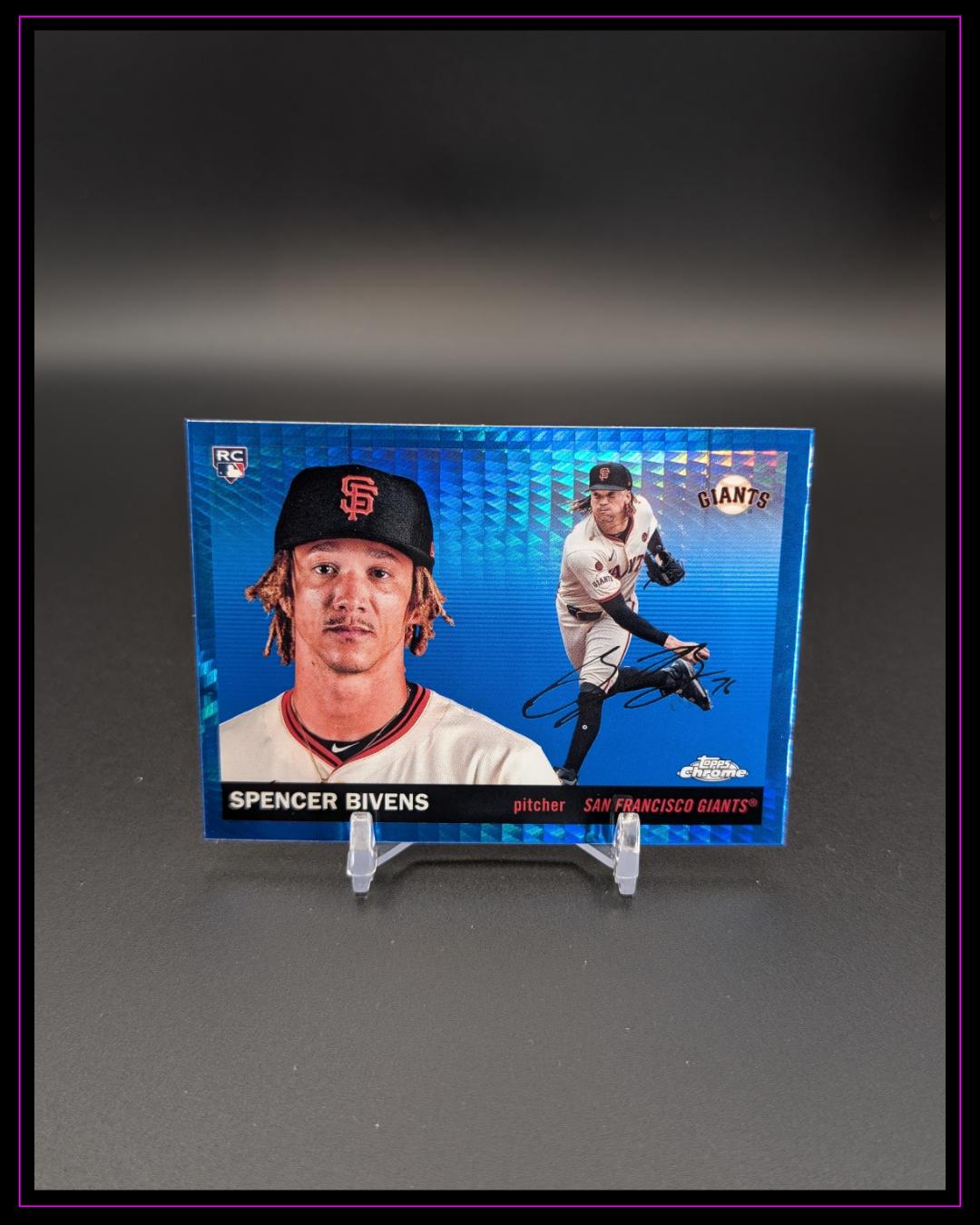 2025 Topps Chrome Platinum #301 Spencer Bivens Blue Prism Refractors