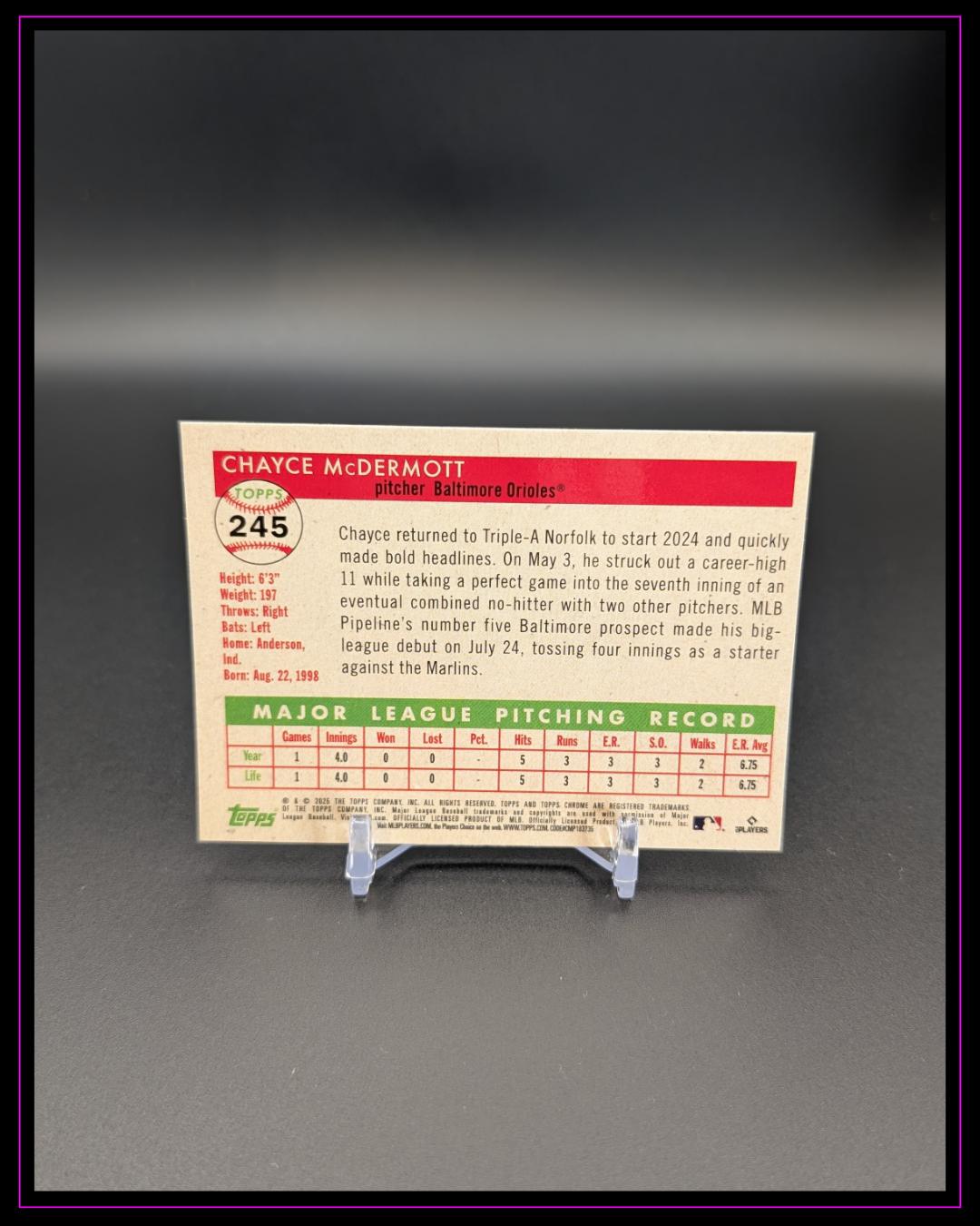 2025 Topps Chrome Platinum #245 Chayce McDermott