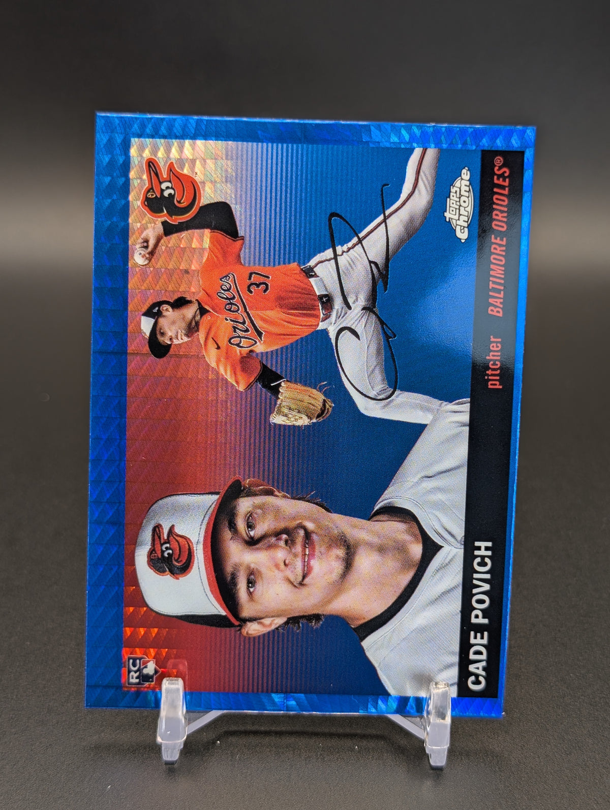 2025 Topps Chrome Platinum #319 Cade Povich Blue Prism Refractors