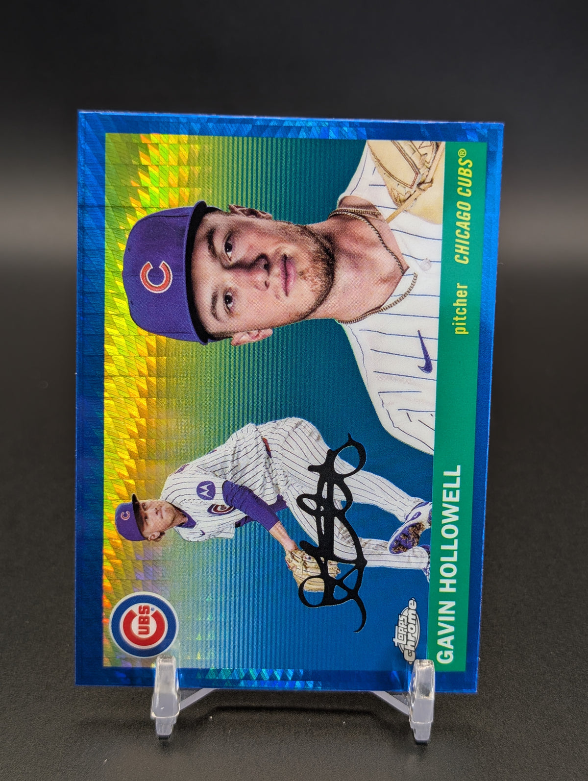 2025 Topps Chrome Platinum #390 Gavin Hollowell Blue Prism Refractors