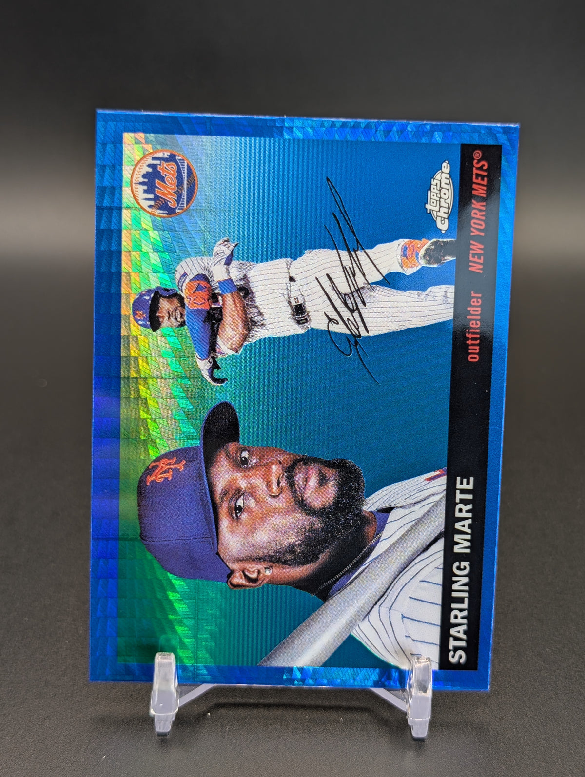 2025 Topps Chrome Platinum #59 Starling Marte Blue Prism Refractors