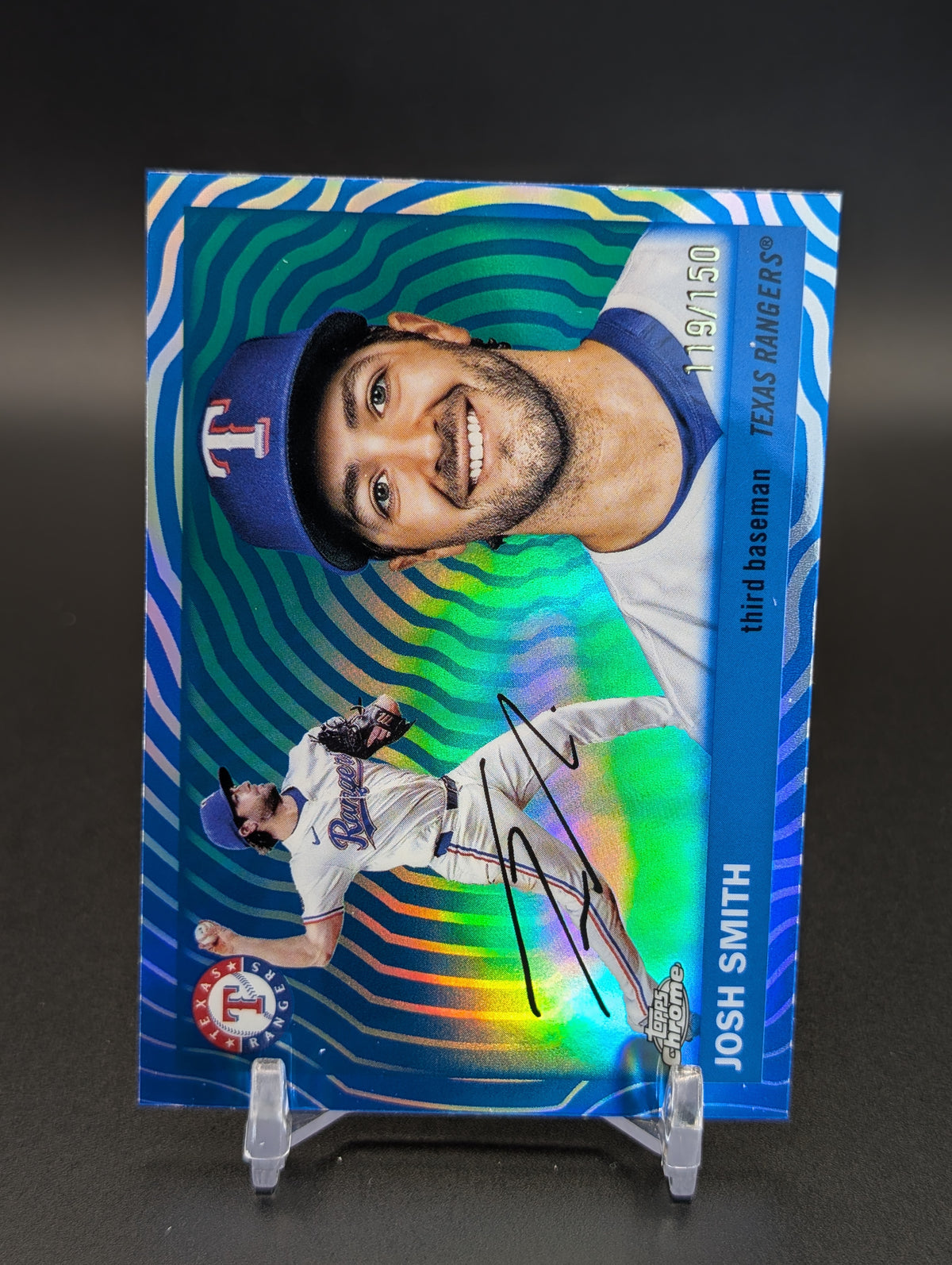 2025 Topps Chrome Platinum #177 Josh Smith Blue Vibrations Refractors #/150