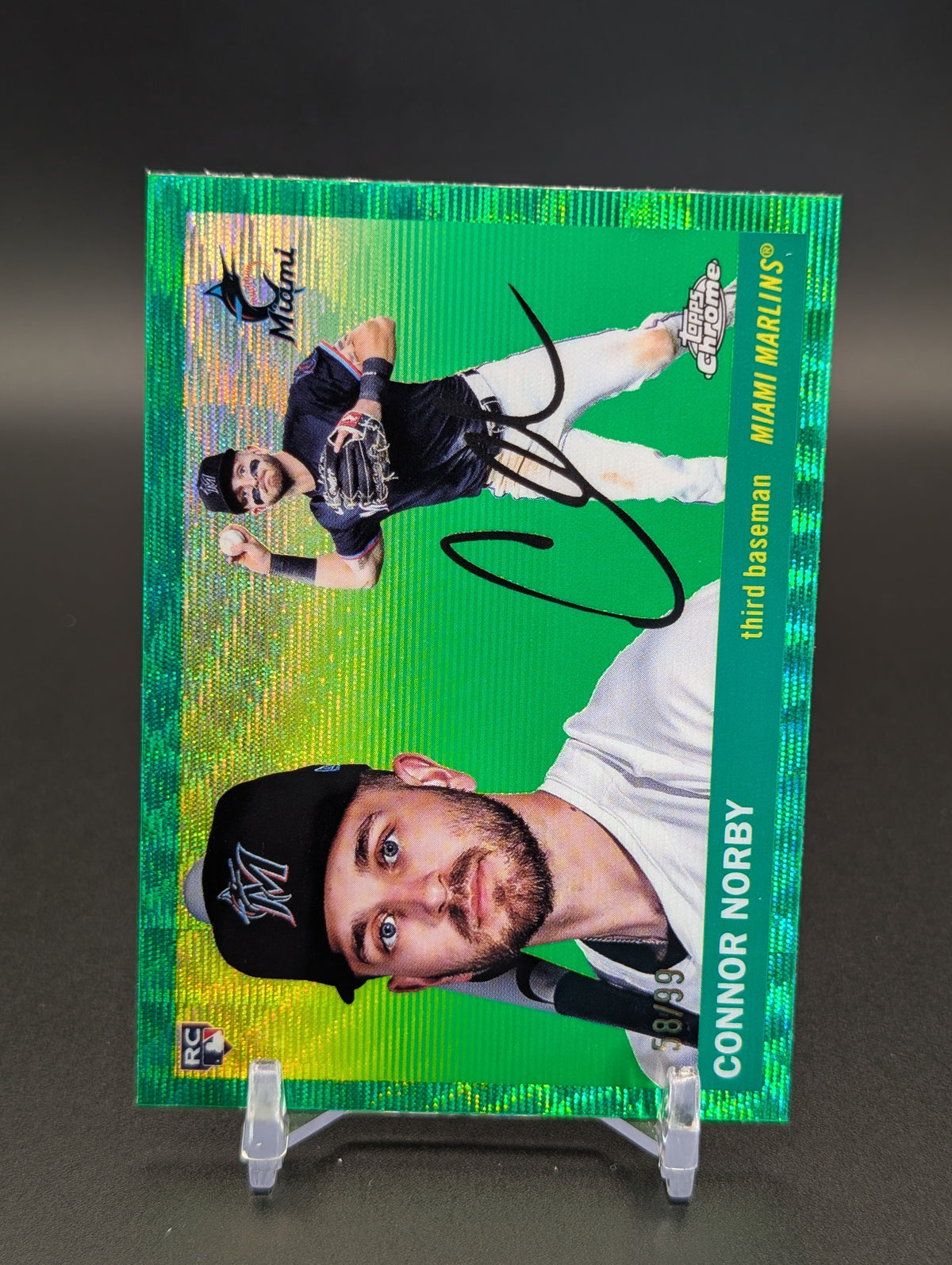 2025 Topps Chrome Platinum #321 Connor Norby Green Wave Refractors #/99