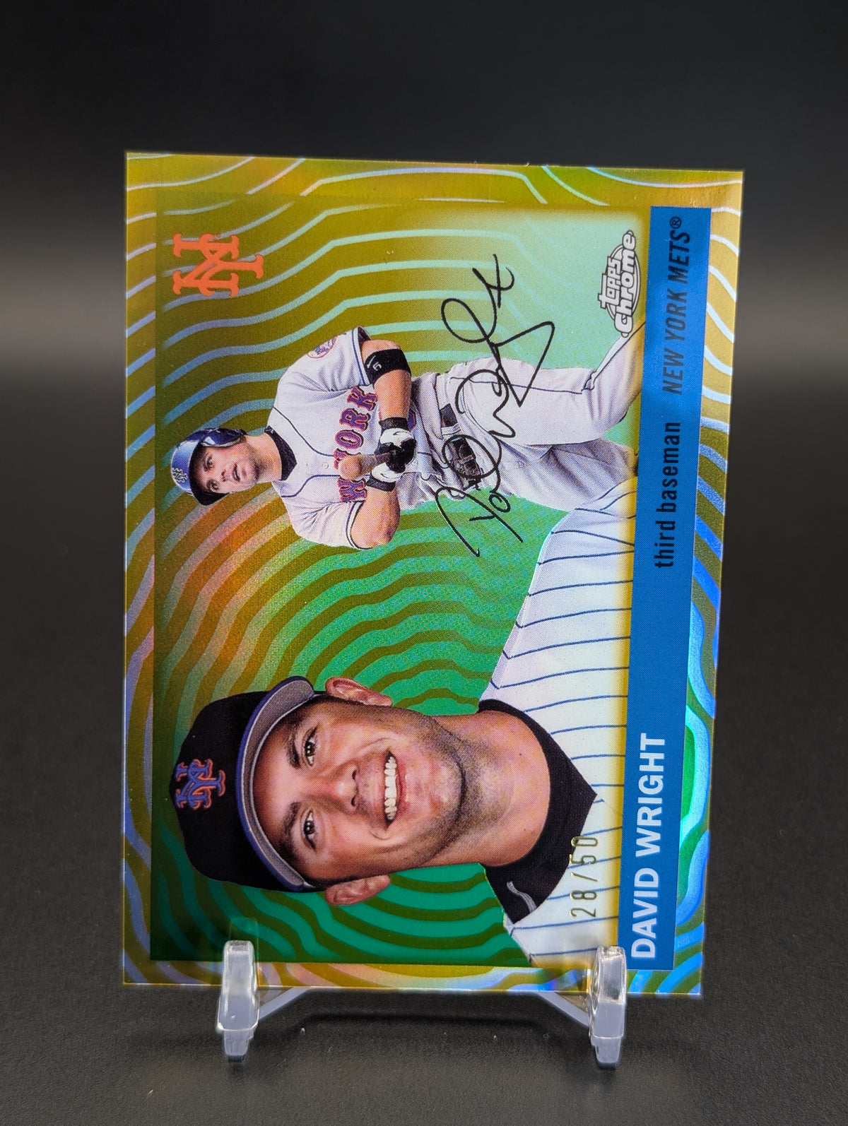 2025 Topps Chrome Platinum #483 David Wright Gold Vibrations Refractors #/50