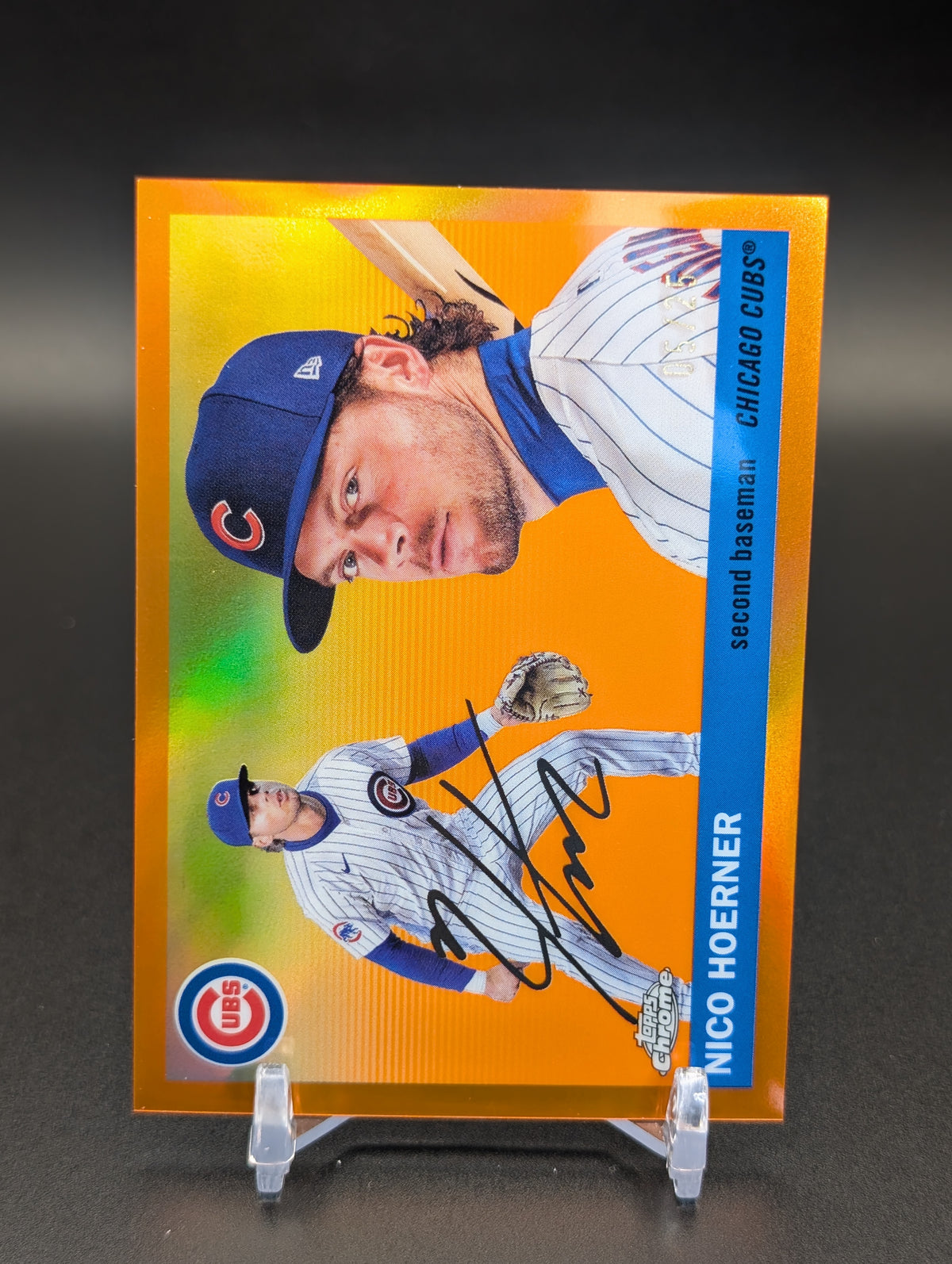 2025 Topps Chrome Platinum #24 Nico Hoerner Orange Refractors #/25