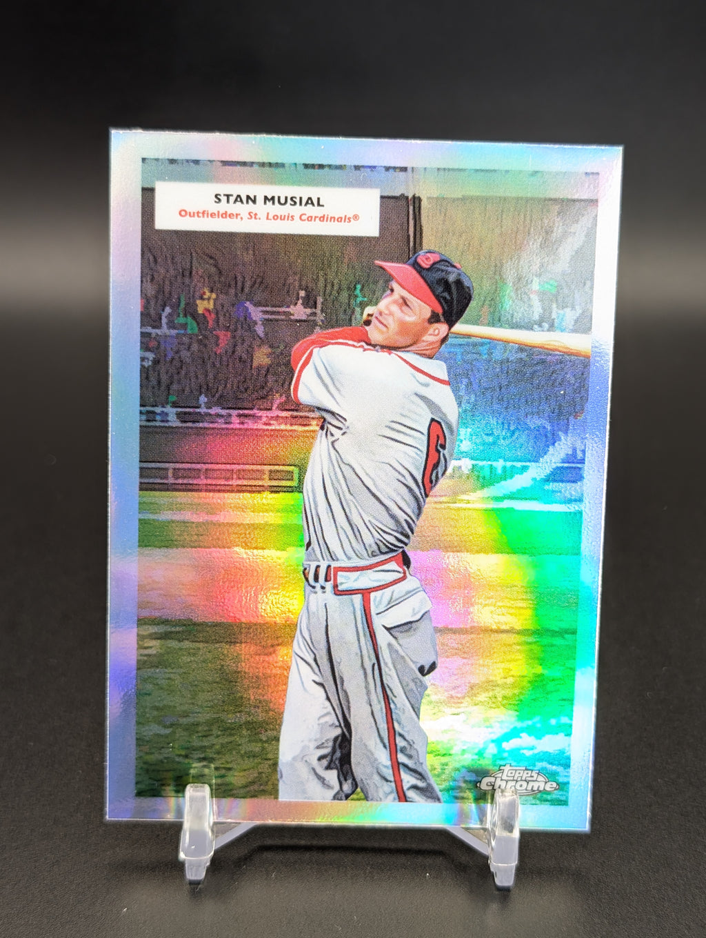 2025 Topps Chrome Platinum #55DH-6 Musial Pujols 1955 Doubleheaders