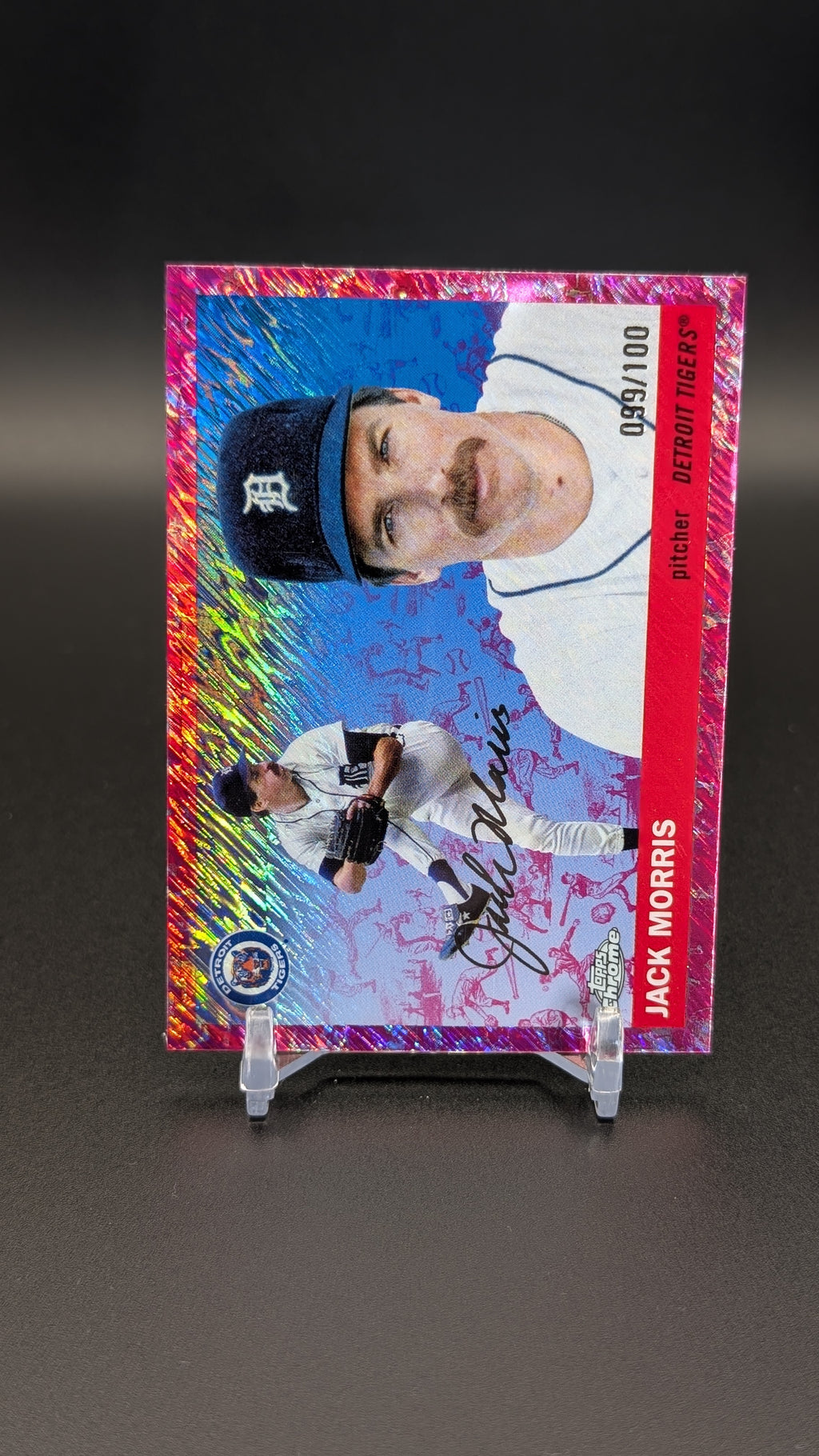 2025 Topps Chrome Platinum #478 Jack Morris Toile Cream Fuchsia Shimmer /100