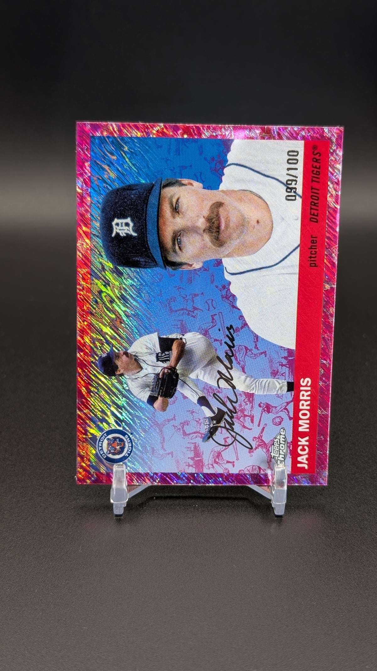 2025 Topps Chrome Platinum #478 Jack Morris Toile Cream Fuchsia Shimmer /100