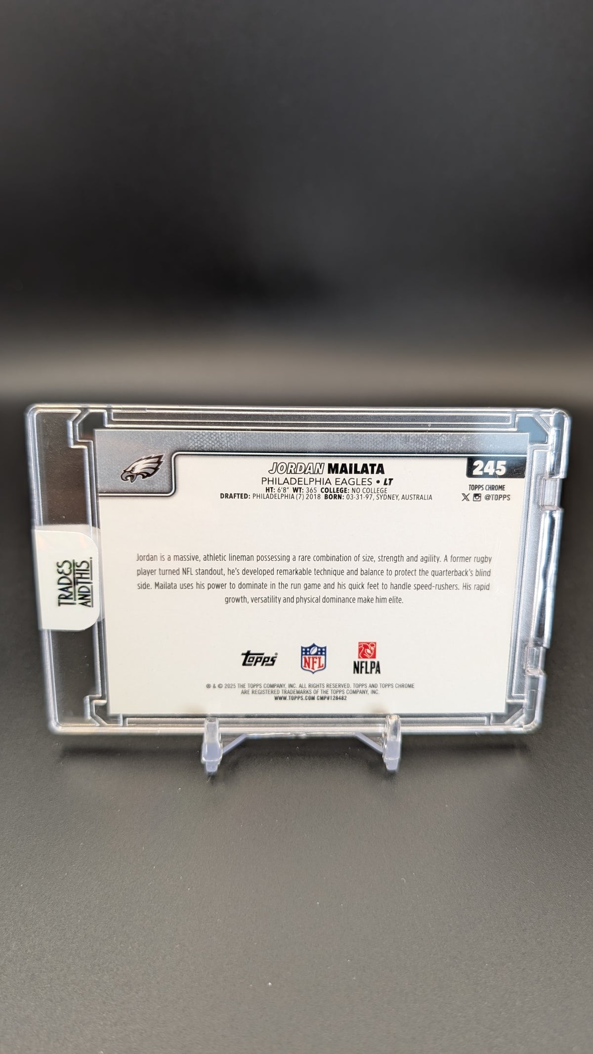 2025 Topps Chrome #245 Jordan Mailata Lightboard Logo