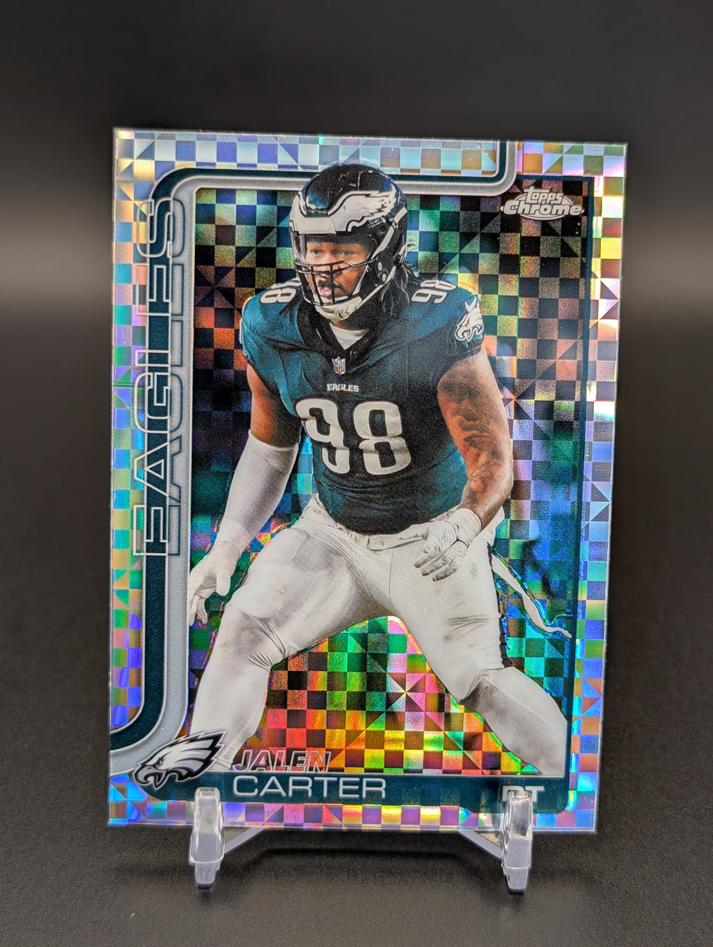 2025 Topps Chrome #250 Jalen Carter X-Fractor