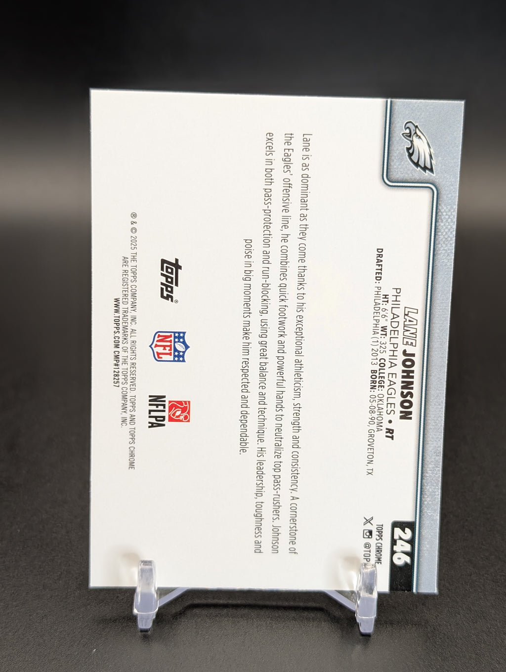 2025 Topps Chrome #246 Lane Johnson Hot Pink X-Fractor