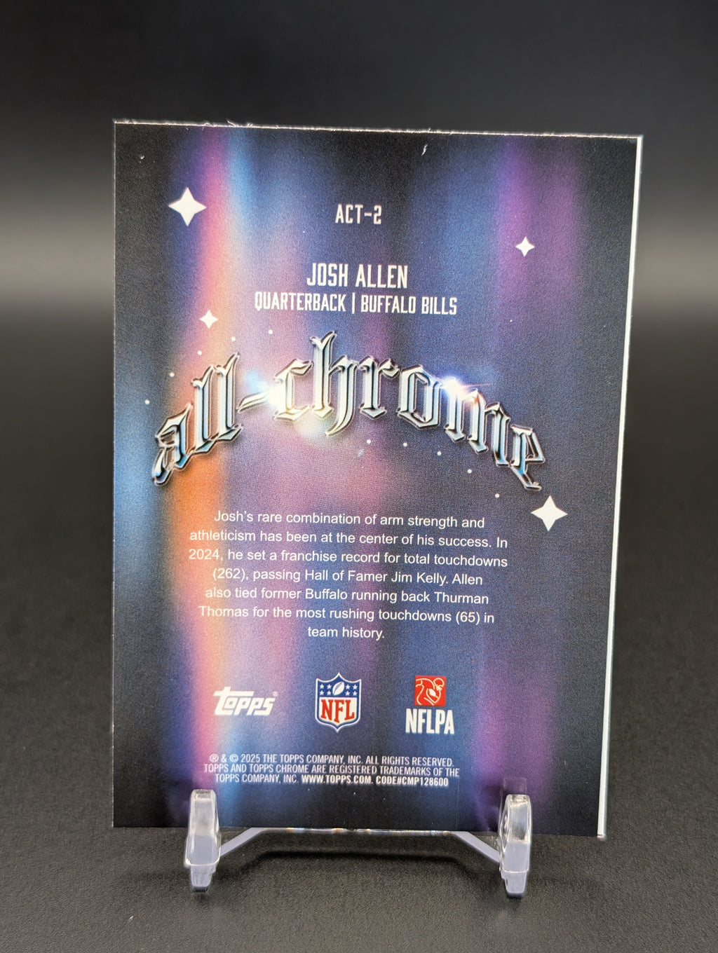 2025 Topps Chrome #ACT-2 Josh Allen All-Chrome Team X-Fractor