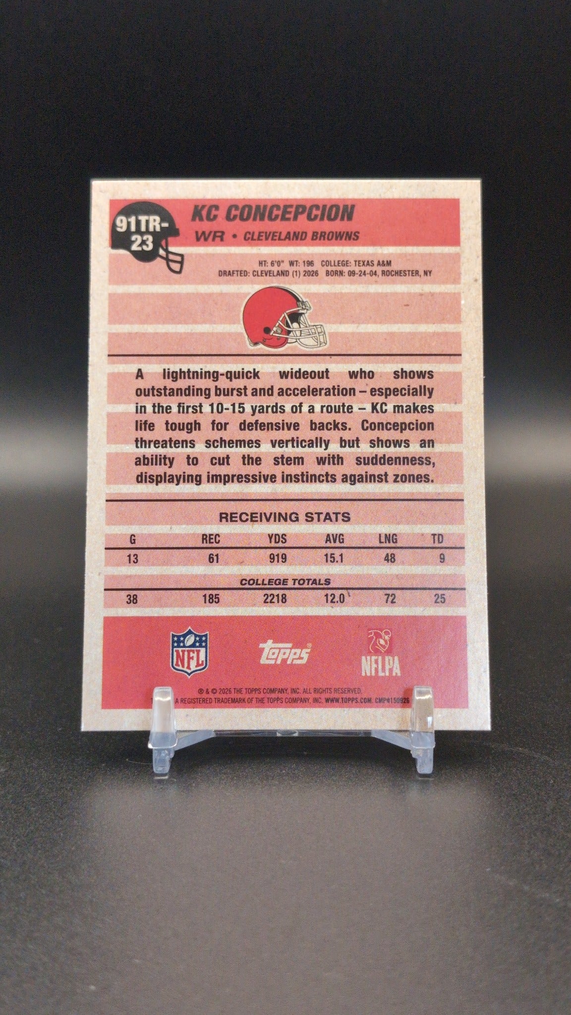 2026 Topps Flagship #91TR-23 KC Concepcion 1991 Topps Football Rookies