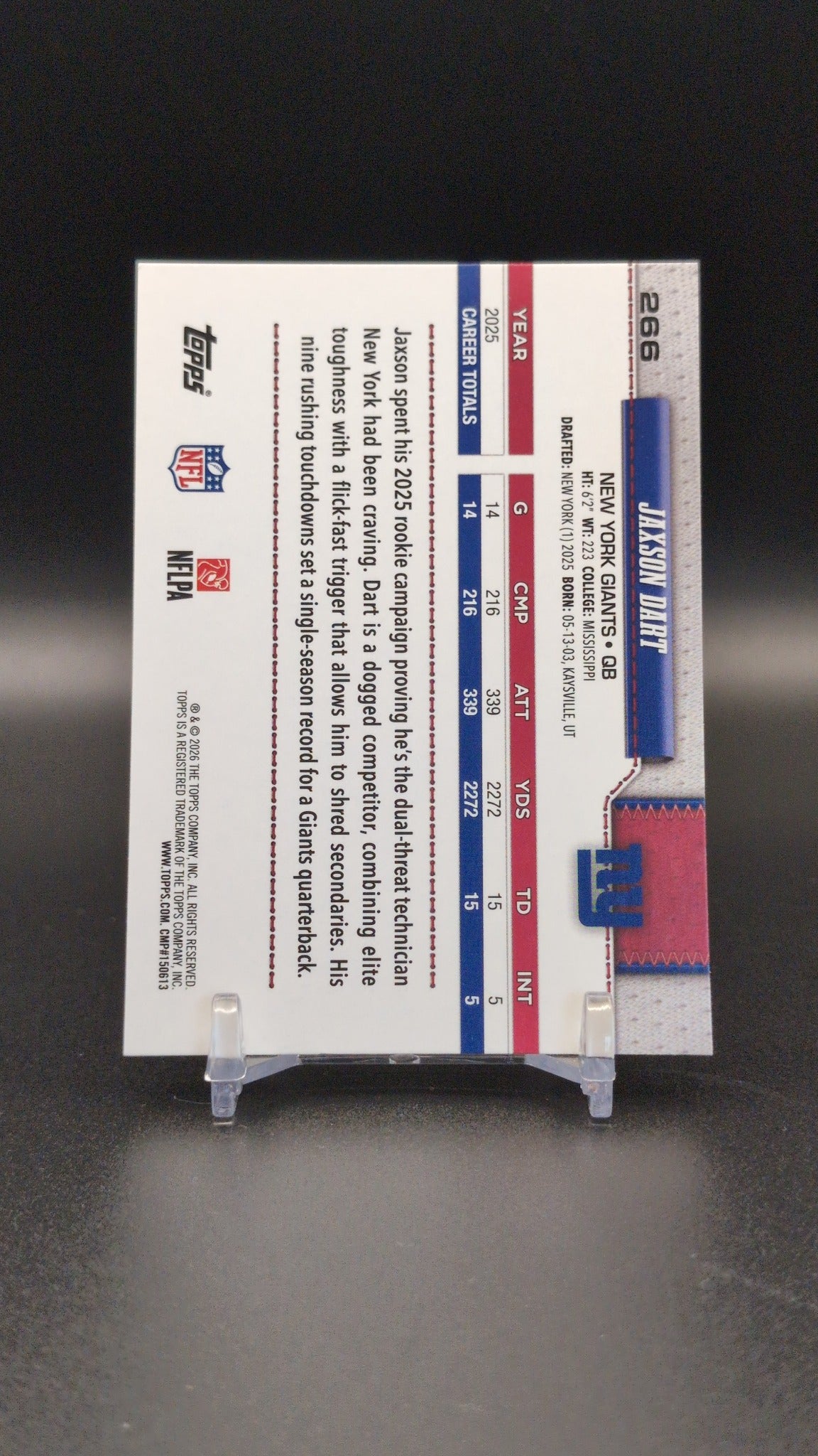 2026 Topps Flagship #266 Jaxson Dart