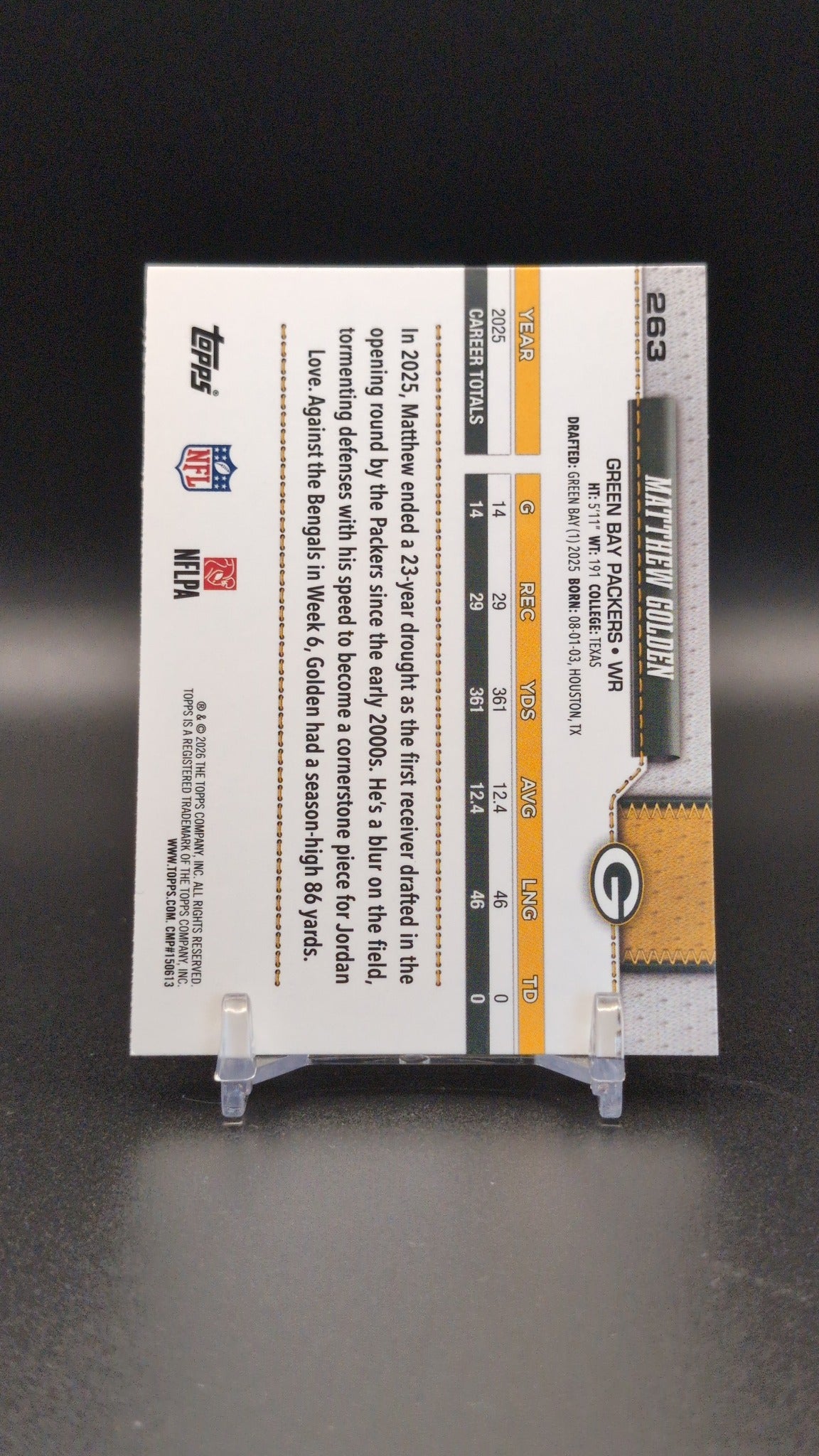 2026 Topps Flagship #263 Matthew Golden