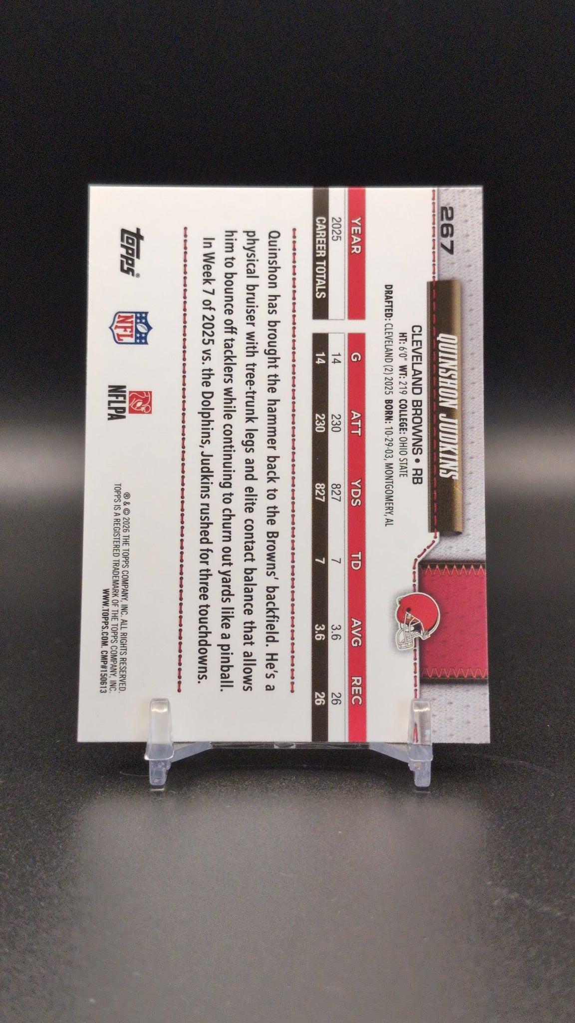 2026 Topps Flagship #267 Quinshon Judkins