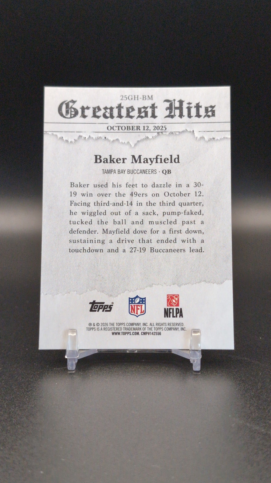 2026 Topps Flagship #25GH-BM Baker Mayfield 2025 Greatest Hits