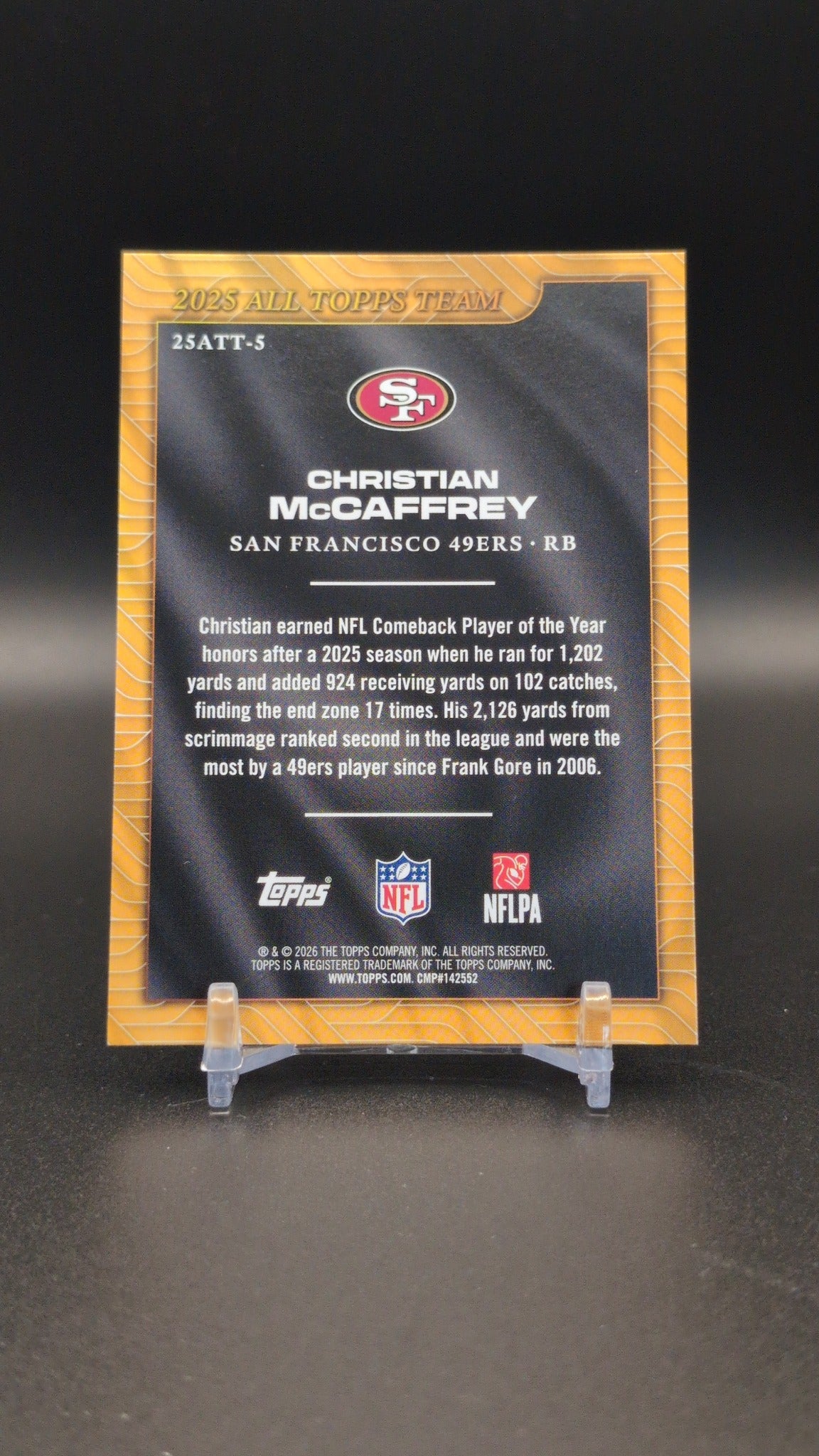 2026 Topps Flagship #25ATT-5 Christian McCaffrey 2025 All Topps Team