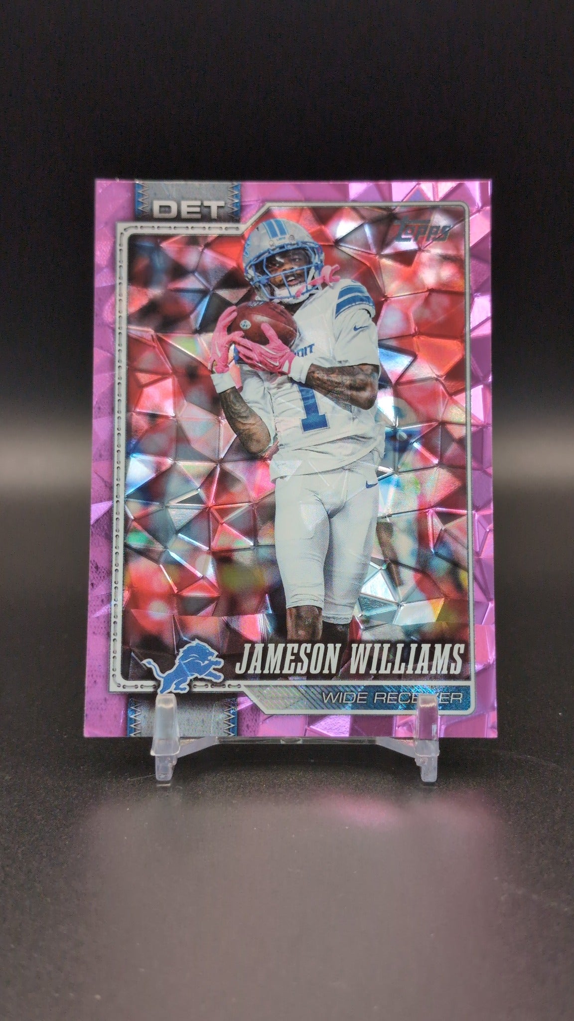 2026 Topps Flagship #67 Jameson Williams Pink Diamante Foil
