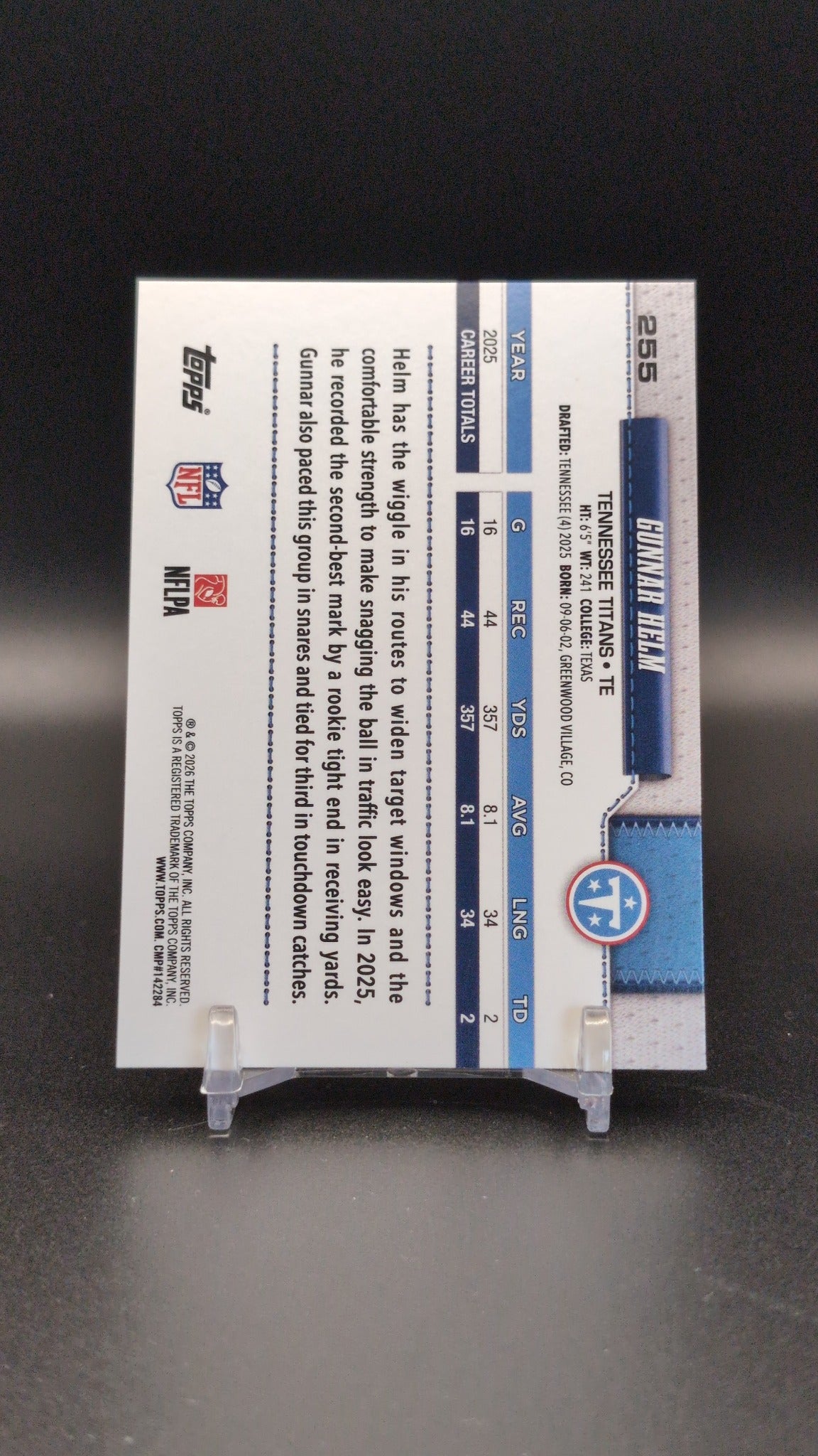 2026 Topps Flagship #255 Gunnar Helm Diamante Foil