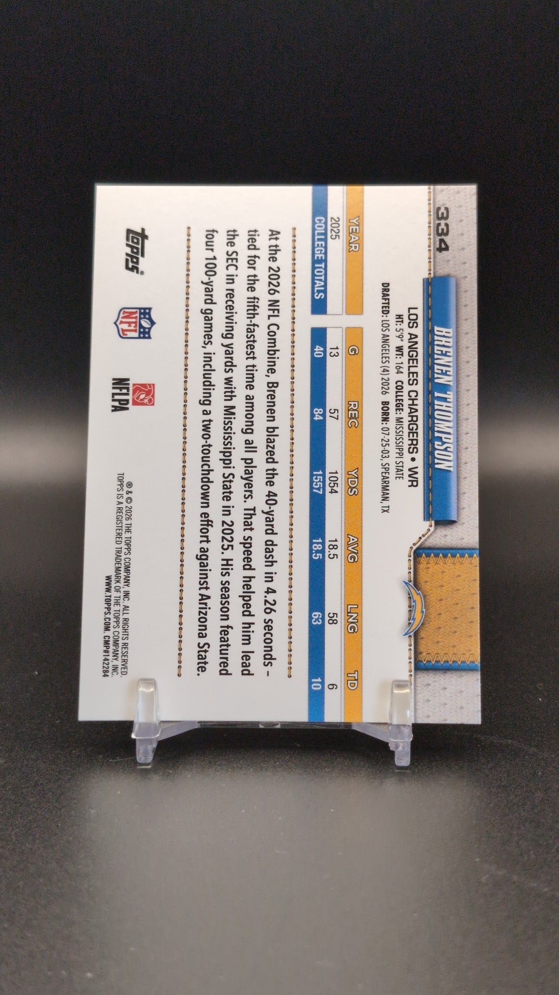 2026 Topps Flagship #334 Brenen Thompson Diamante Foil