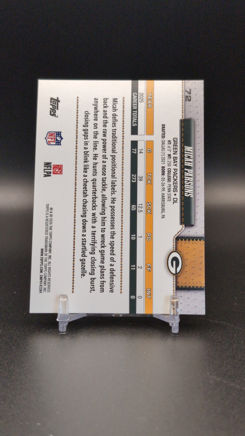 2026 Topps Flagship #72 Micah Parsons Diamante Foil