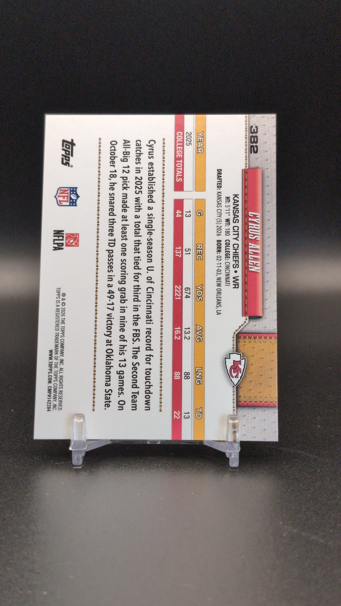 2026 Topps Flagship #382 Cyrus Allen Silver Crackle Foil