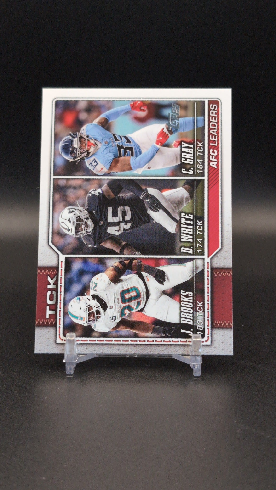 2026 Topps Flagship #290 AFC Tackle Leaders White/Brooks/Gray