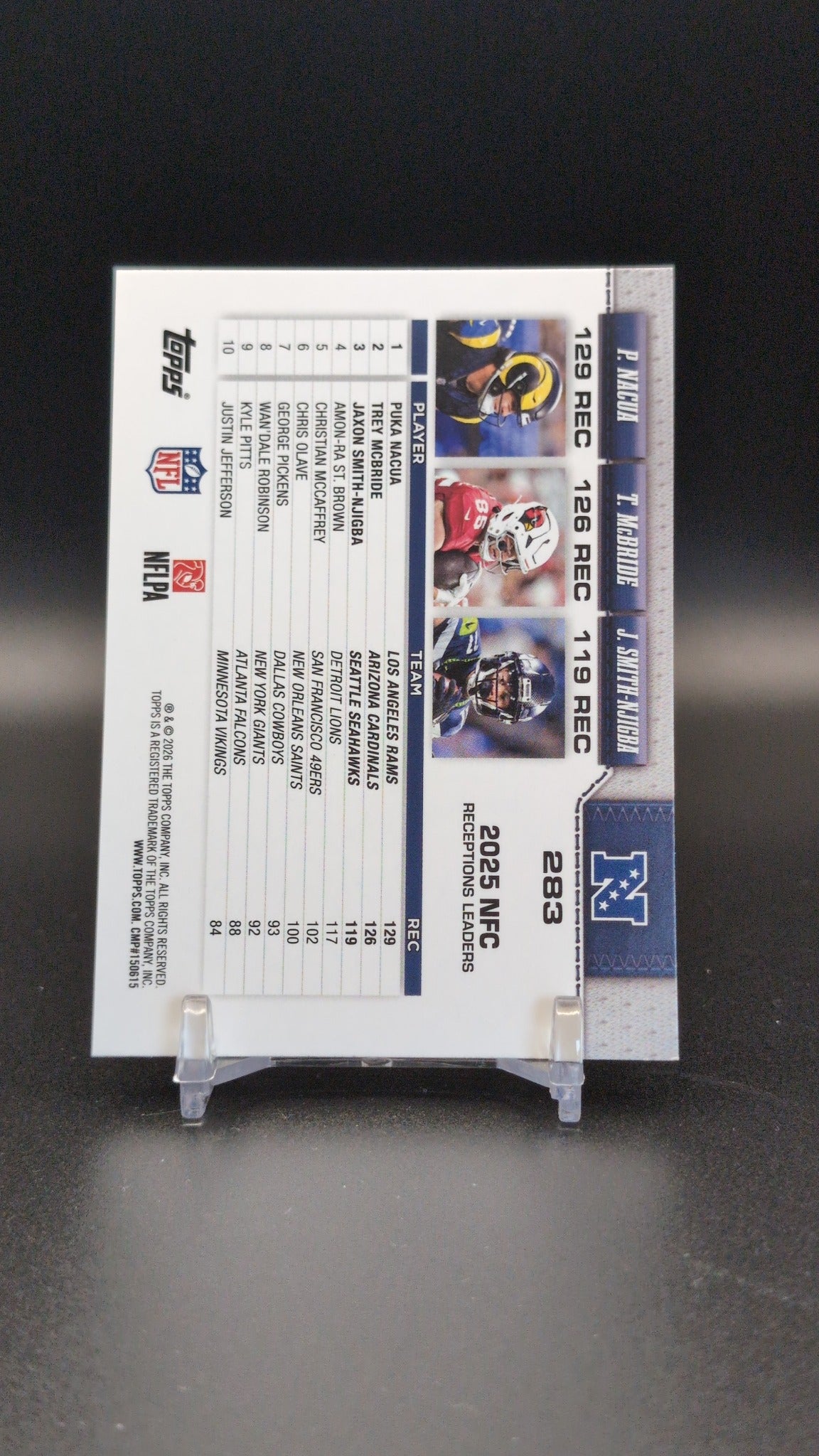 2026 Topps Flagship #283 NFC Receiving Leaders McBride Nacua Smith-Njigba